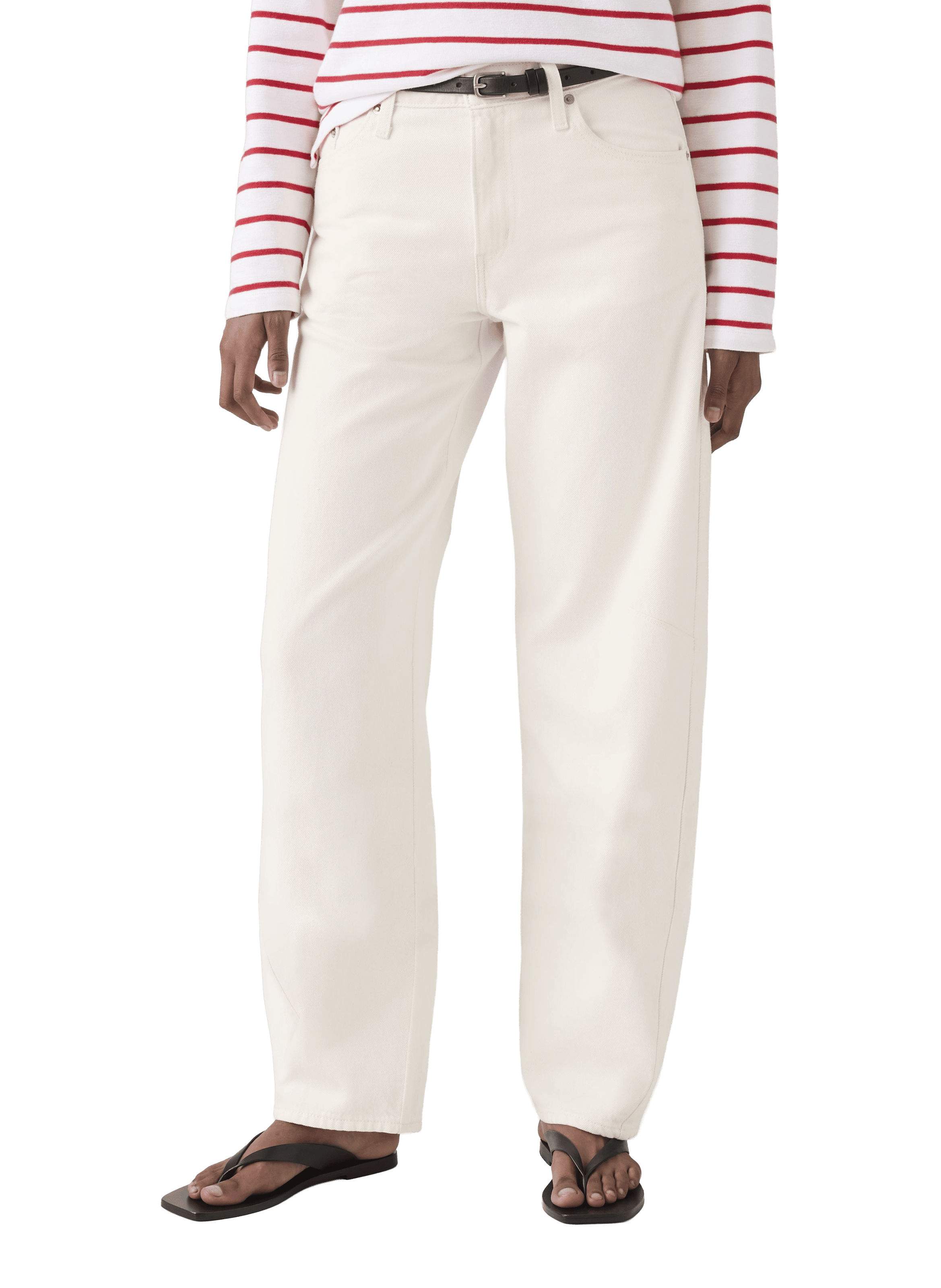 Baggy Dad Barrel Cotton Jeans LEVI'S White