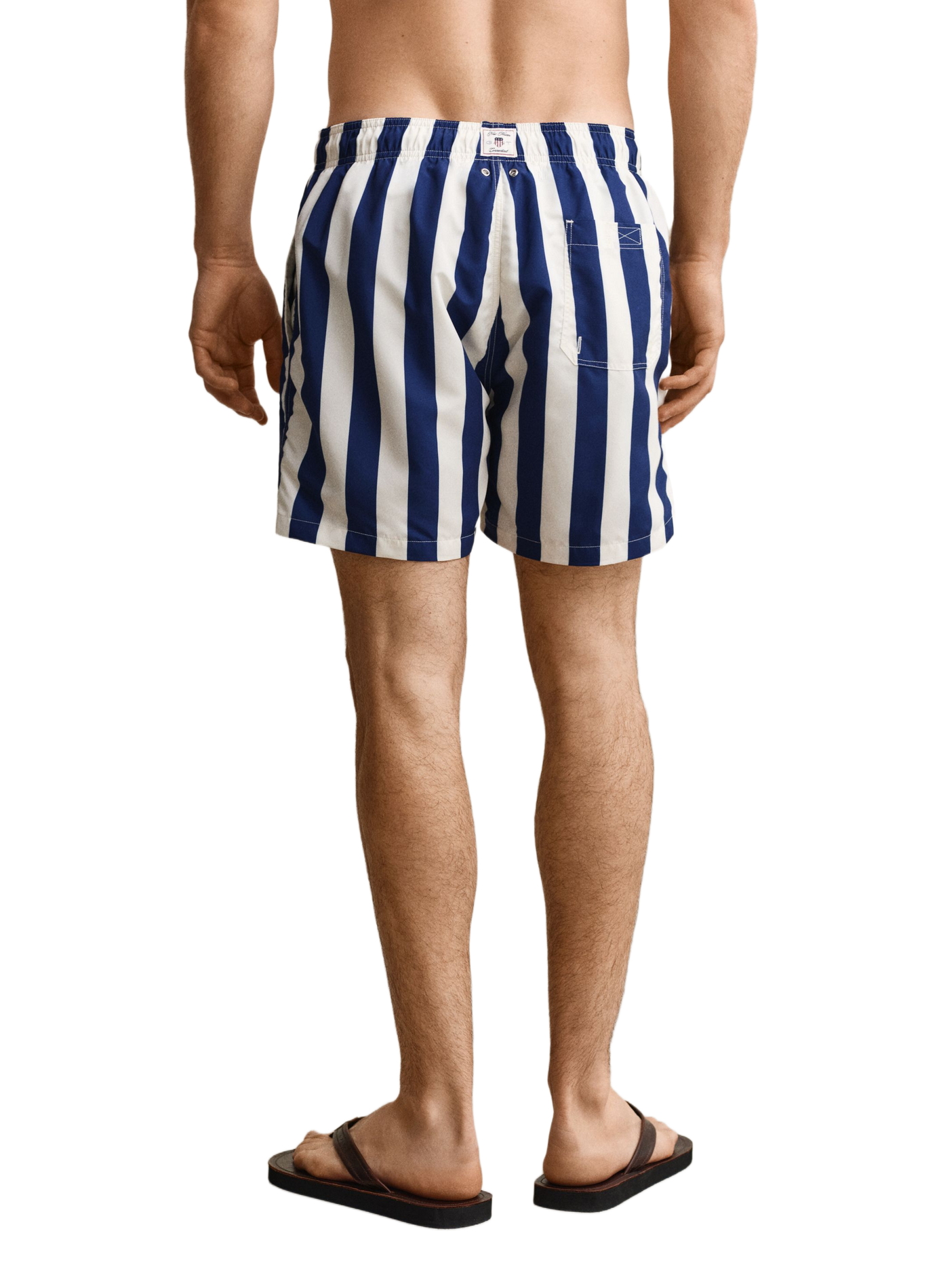 Short da mare a righe con logo. GANT Blu