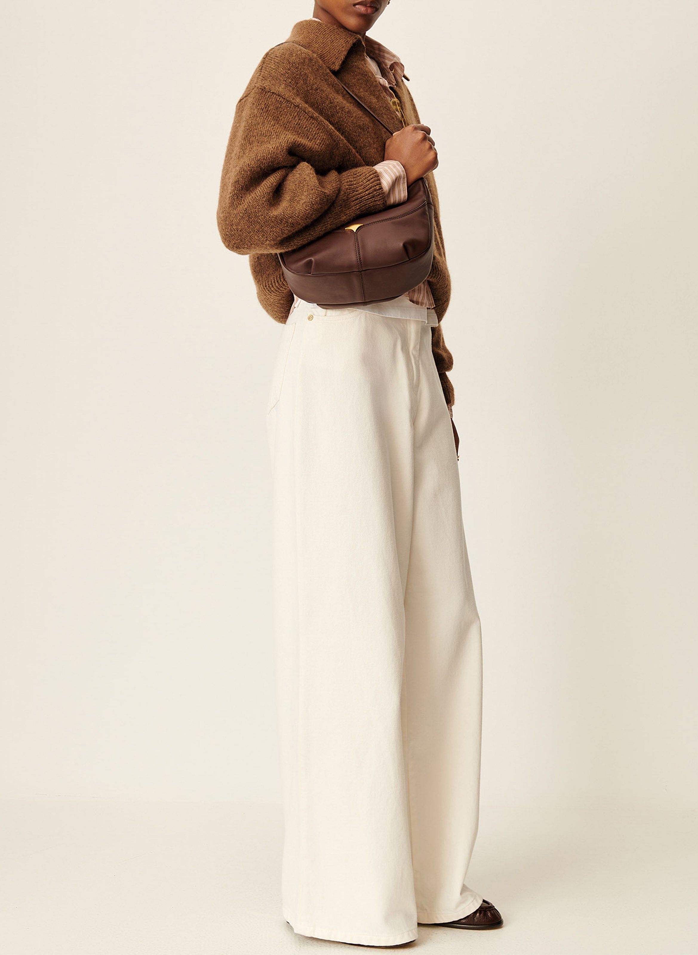 Sac porté épaule en cuir divilio small SESSUN Marron