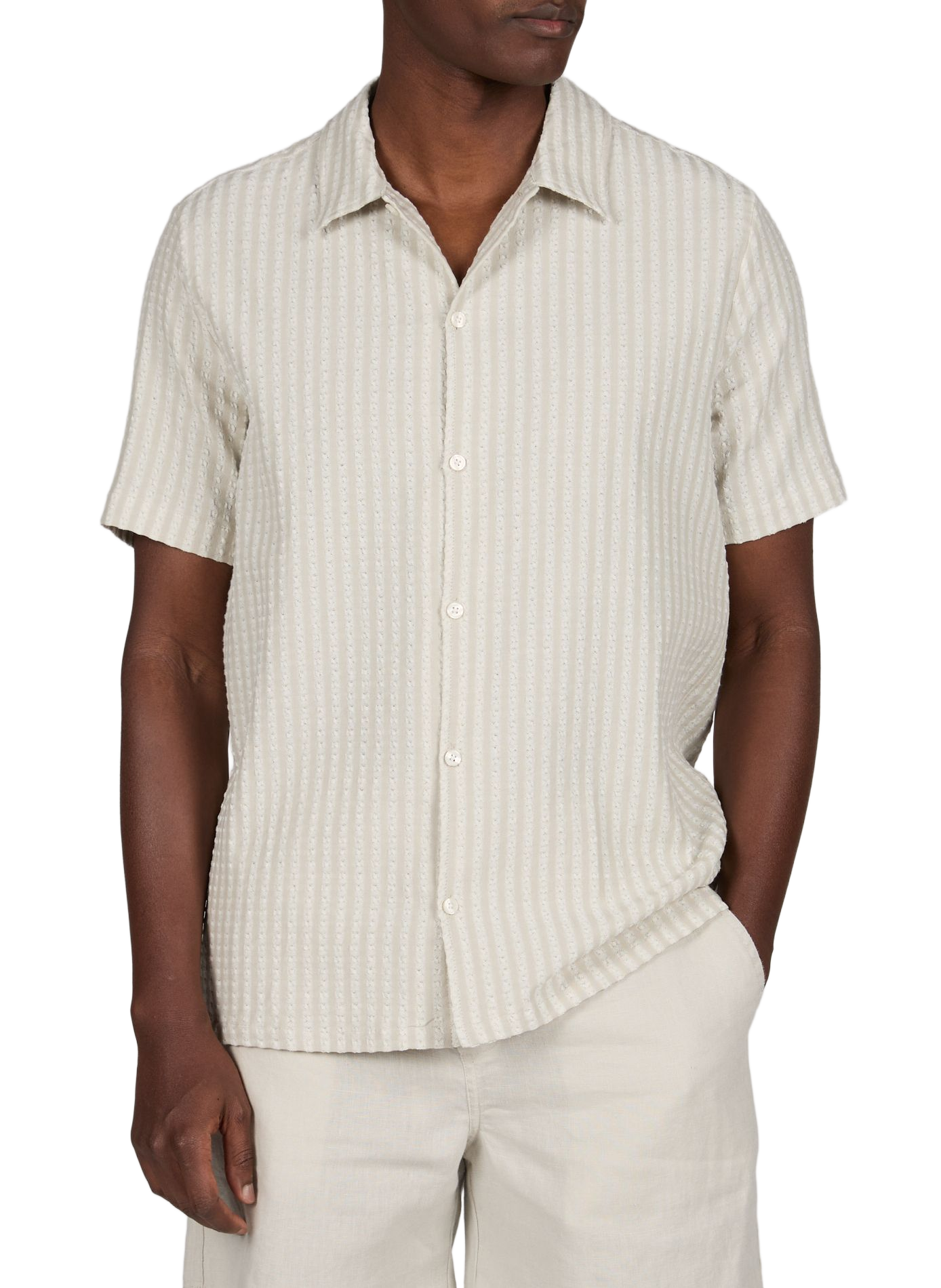 Polo manches courtes texturé SAMSOE SAMSOE Gris