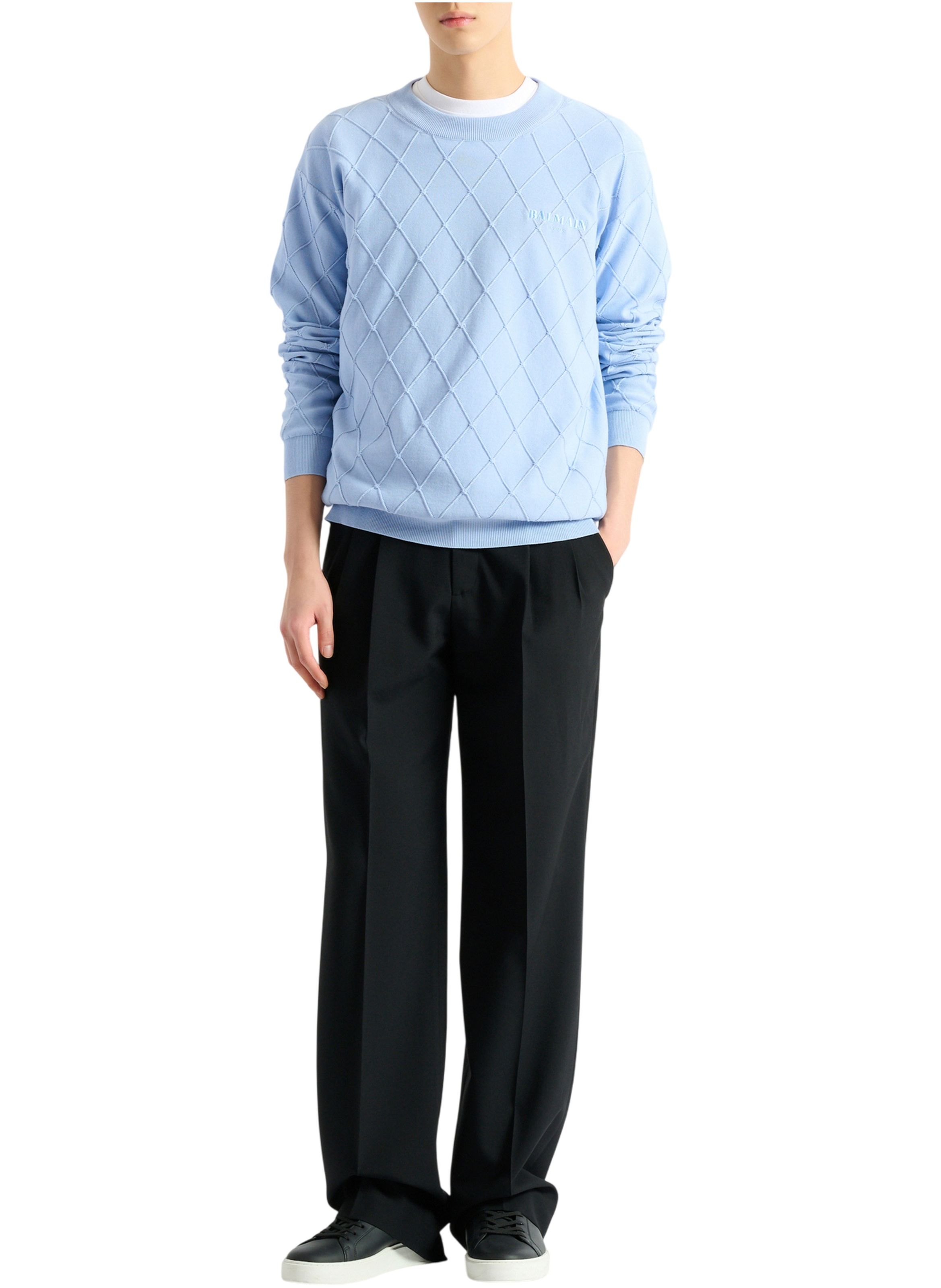 Pull balmain vintage en maille BALMAIN Bleu