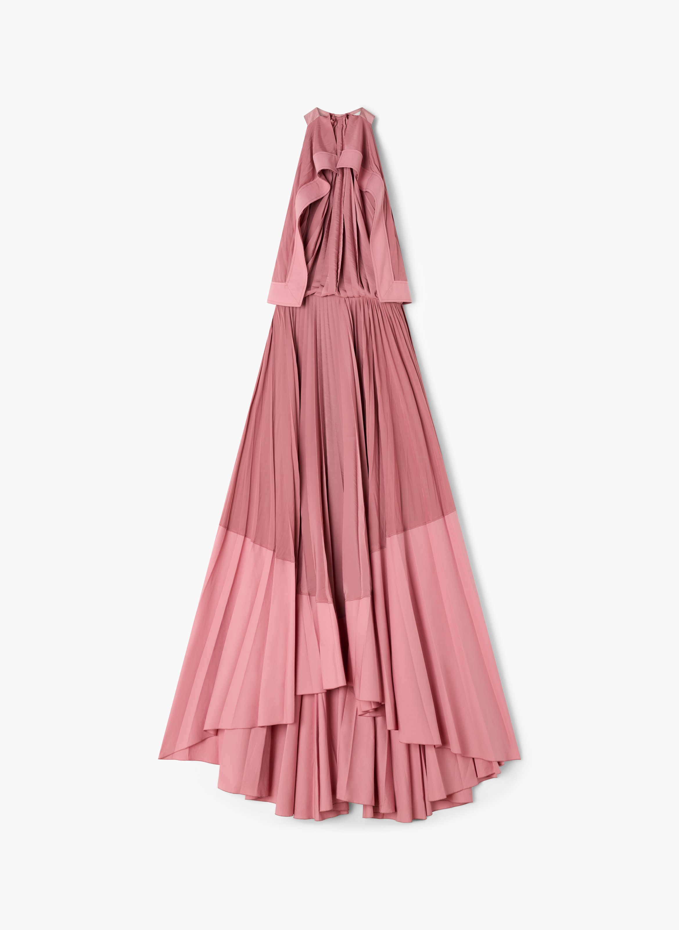 Robe plissée en charmeuse et coton LANVIN Rose
