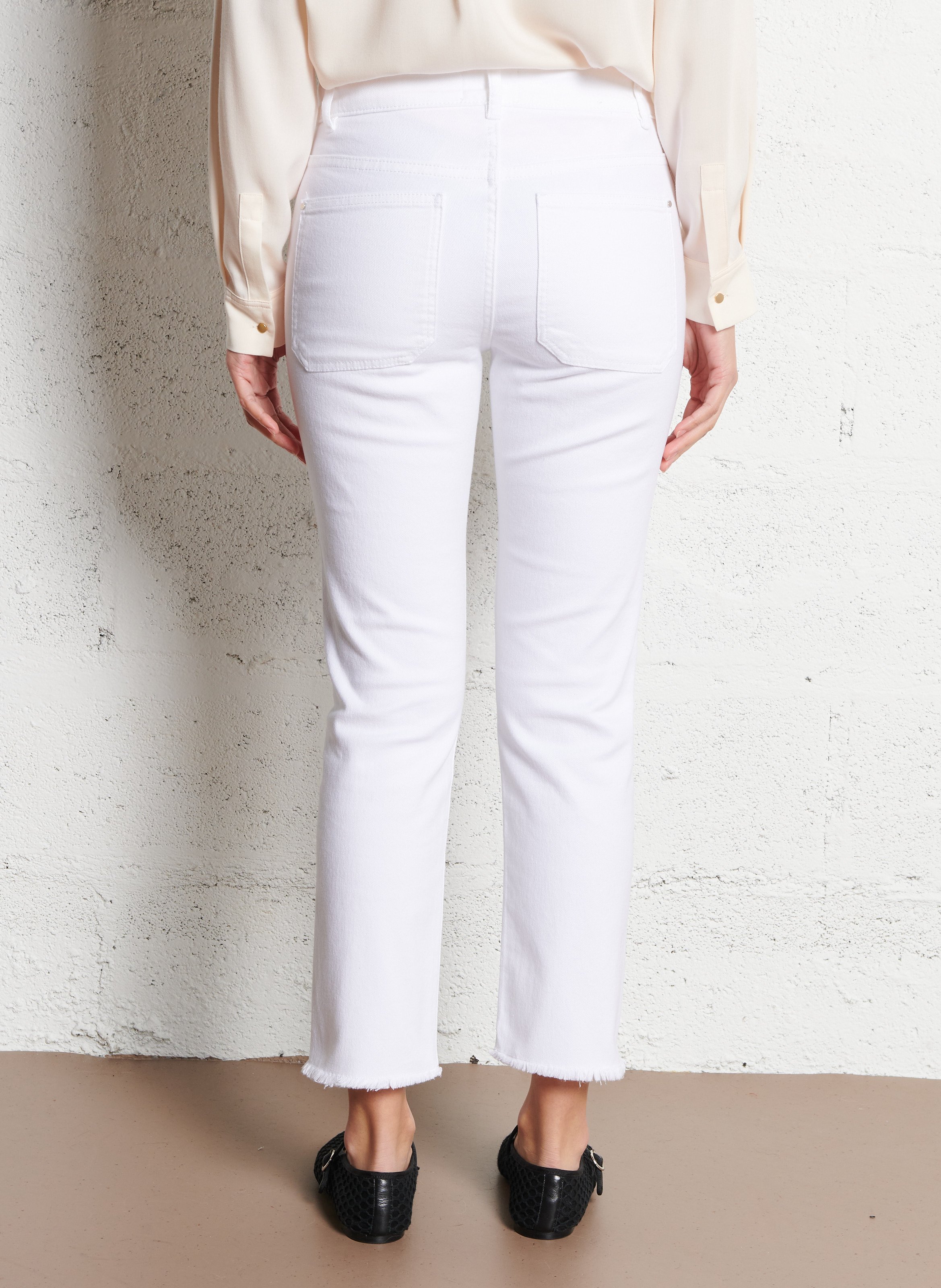 Jean droit en coton mélangé MAISON 123 Blanc