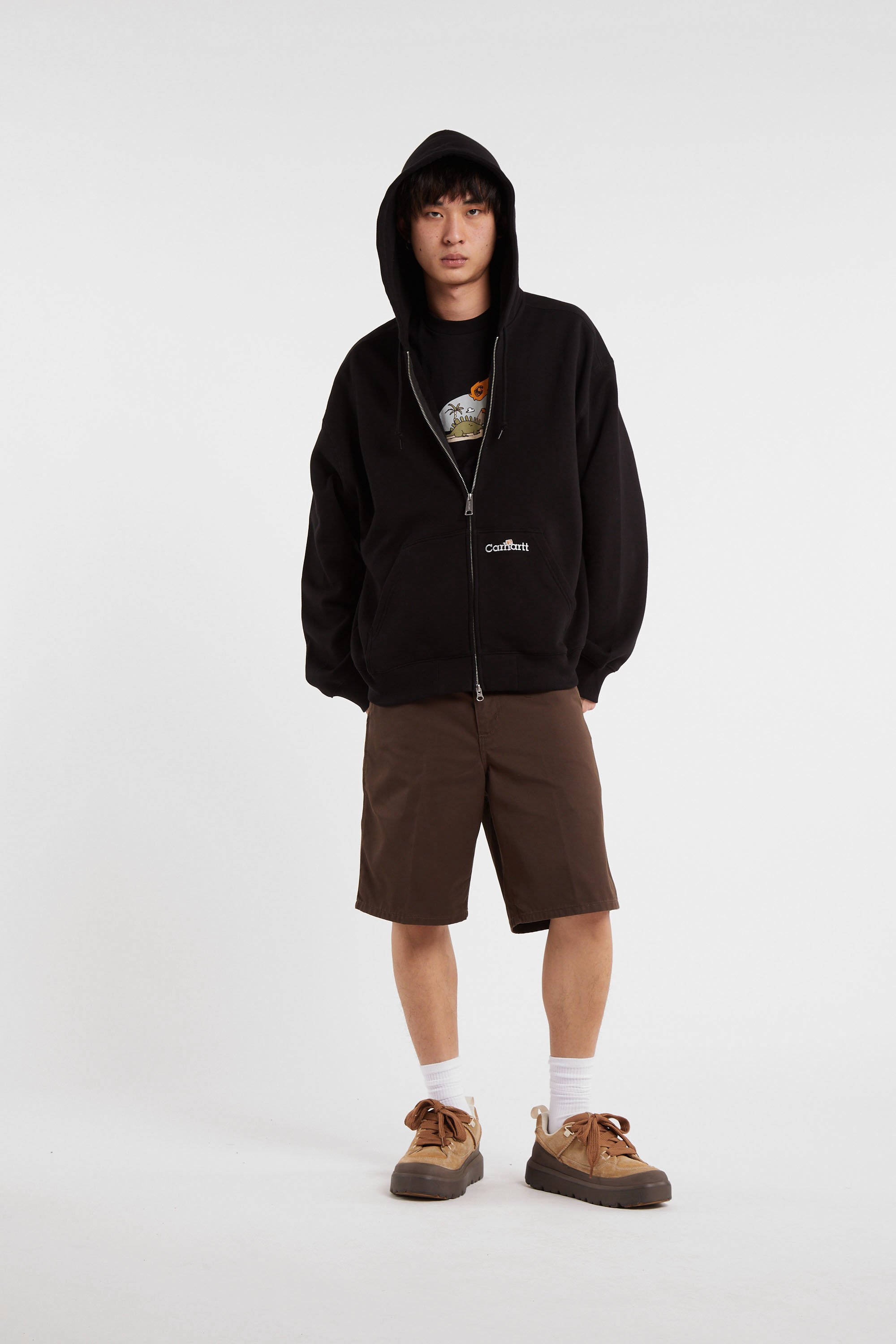 Hoodie zippé hooded wip label sweat jacket CARHARTT WIP Noir