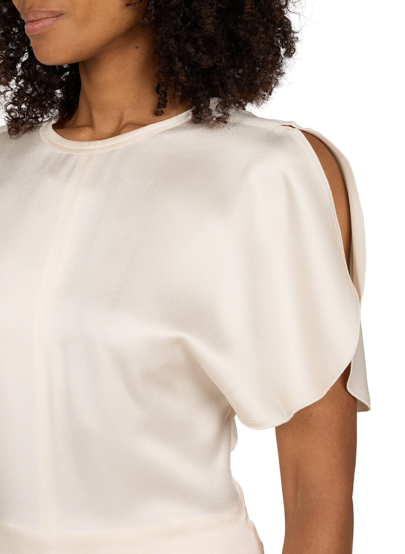 Satin V-neck Top | Beige VICTORIA BECKHAM Women