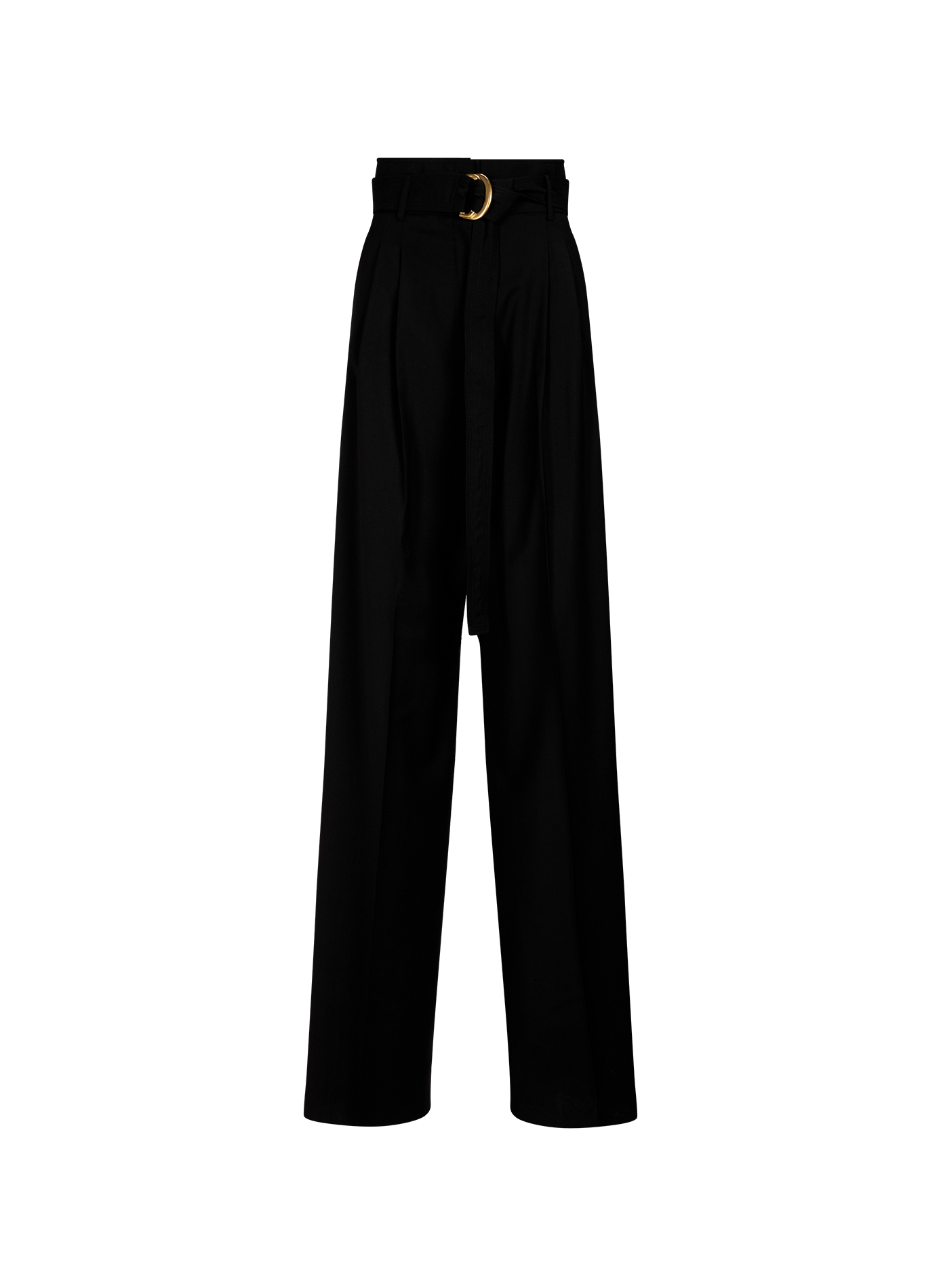 Wide-leg wool trousers  Black
