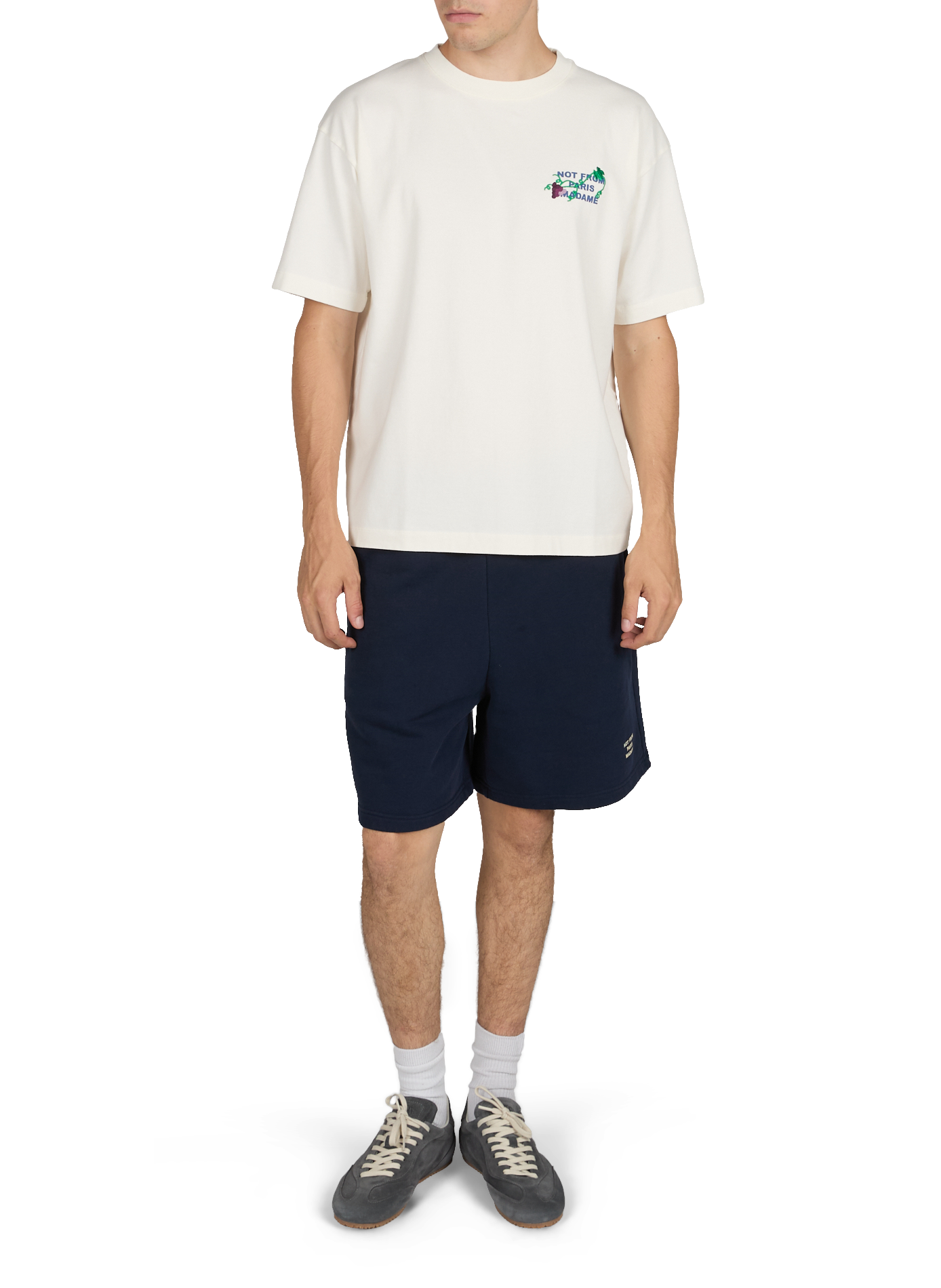 T-shirt brodé au dos en coton  DROLE DE MONSIEUR Blanc