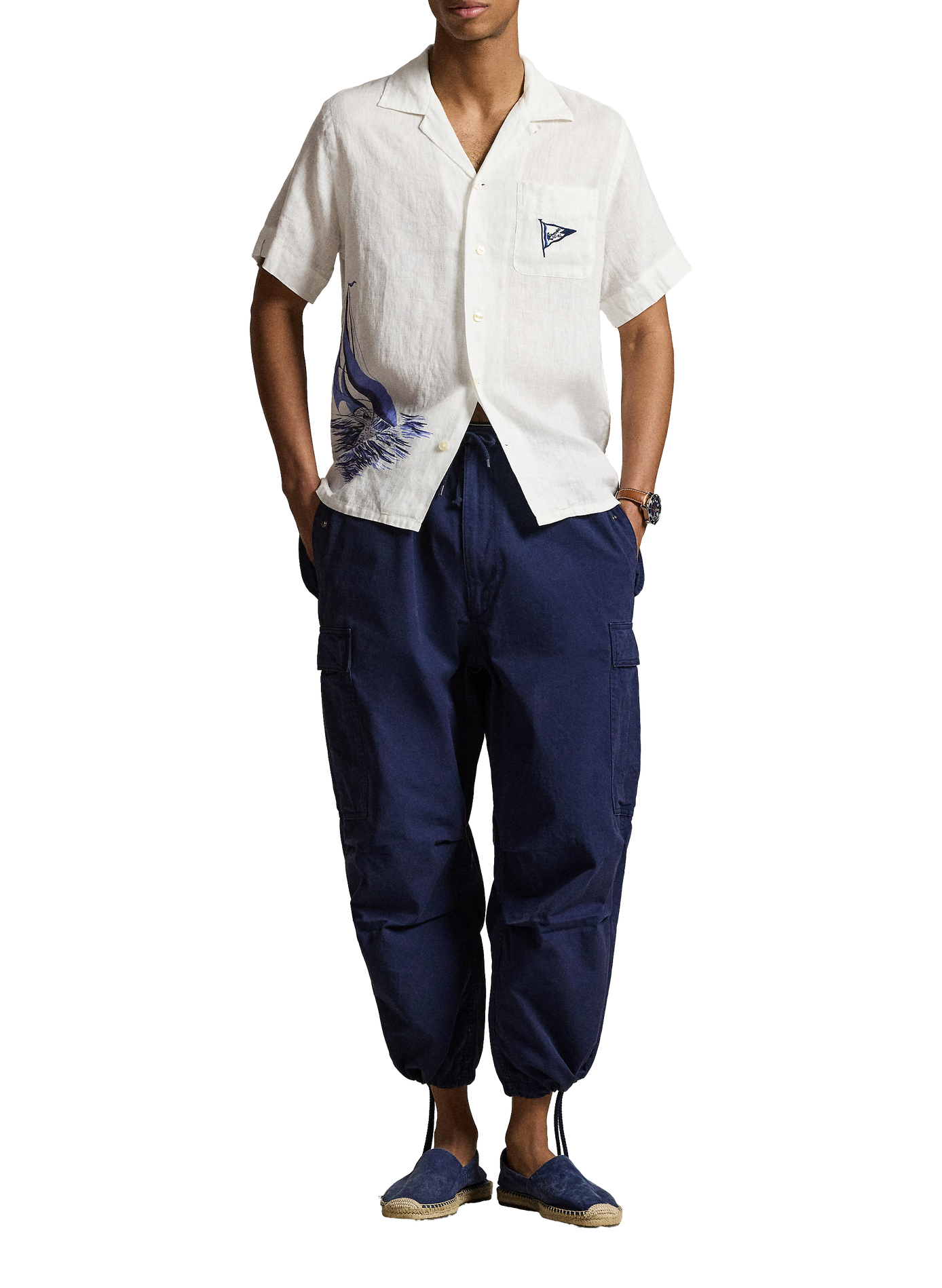 Short-sleeved printed linen shirt POLO RALPH LAUREN Multicolour