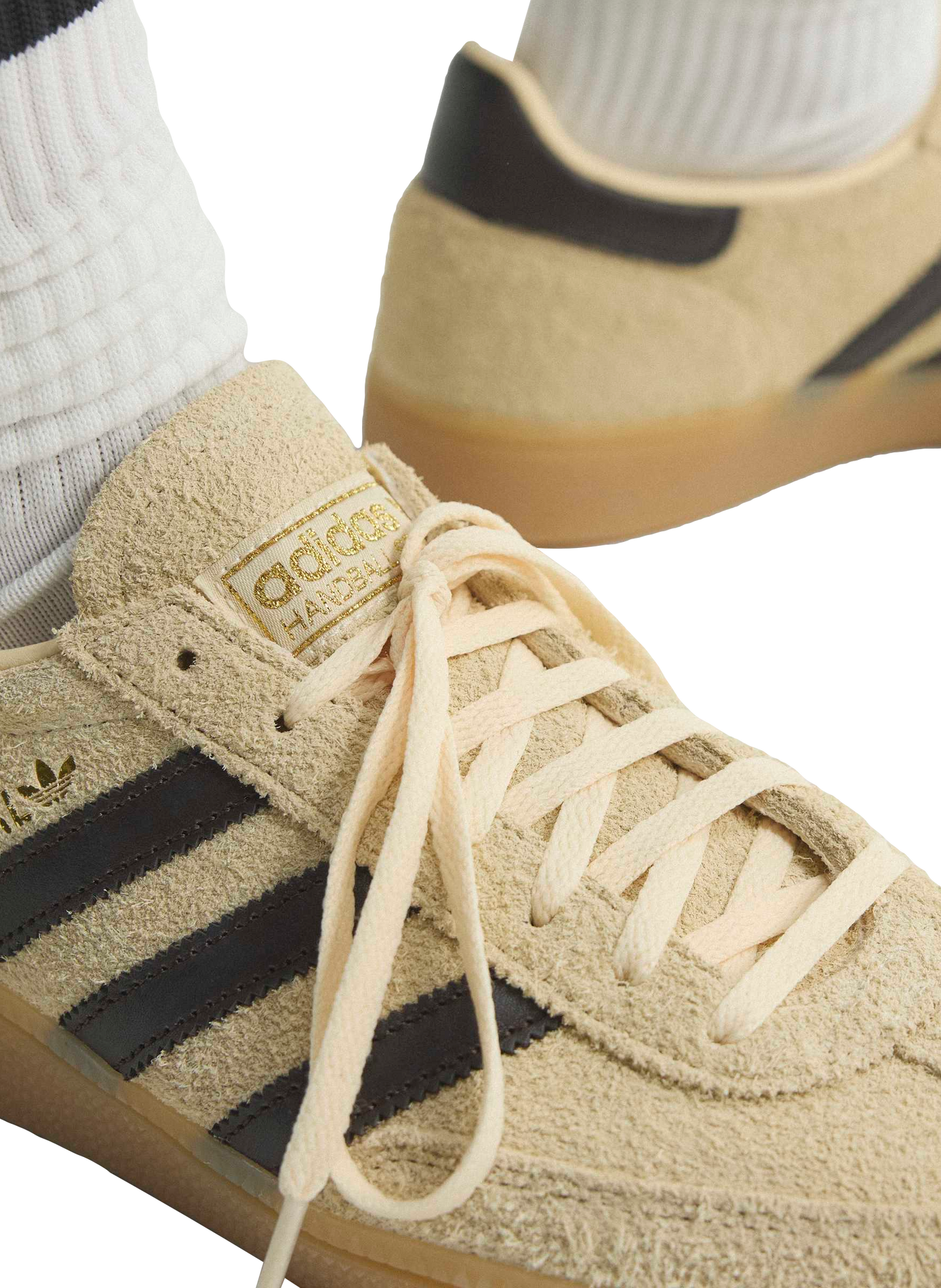 Baskets Handball Spezial en cuir ADIDAS Beige
