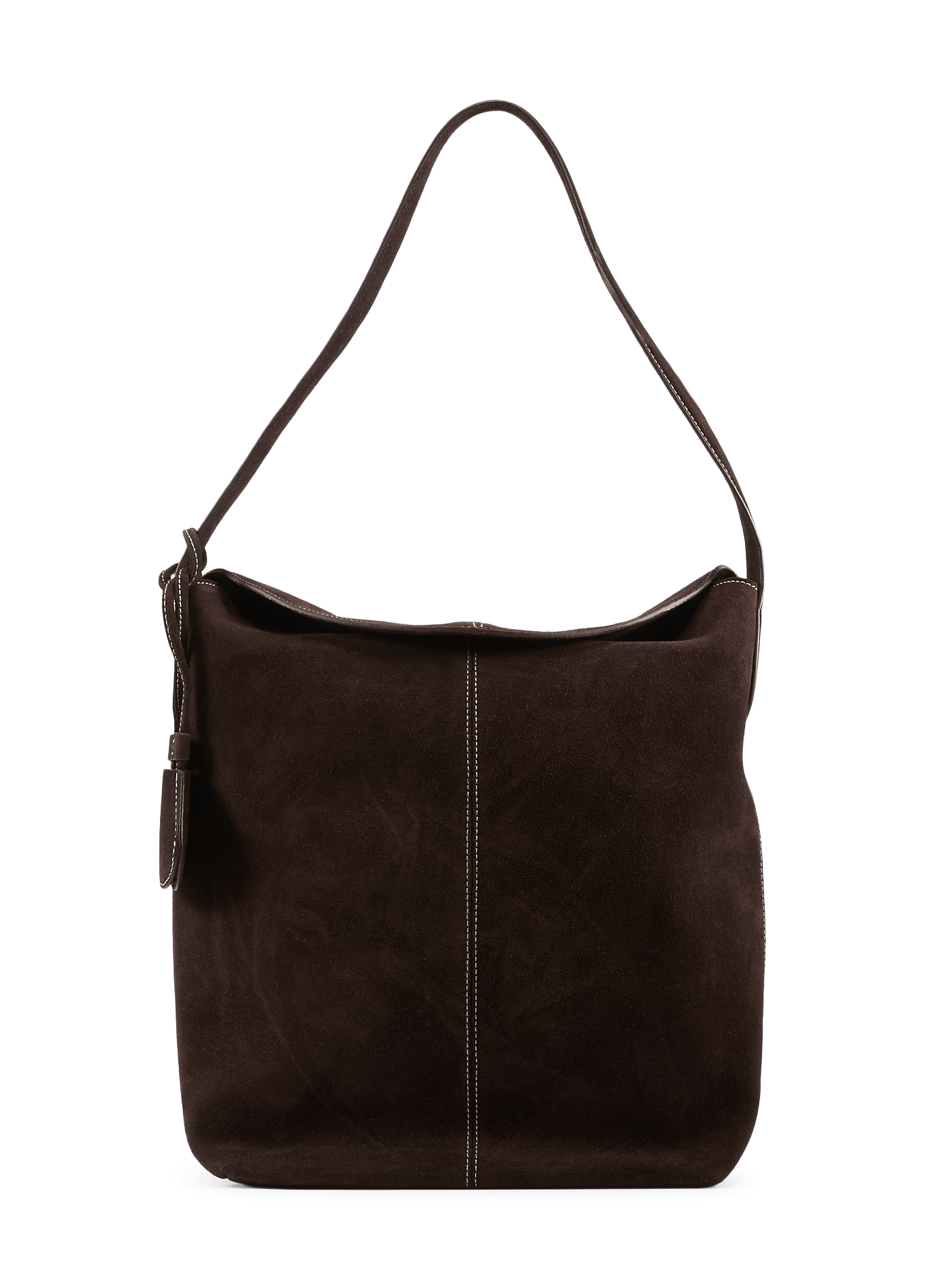 Alda Grande suede leather shoulder bag FLATTERED Brown