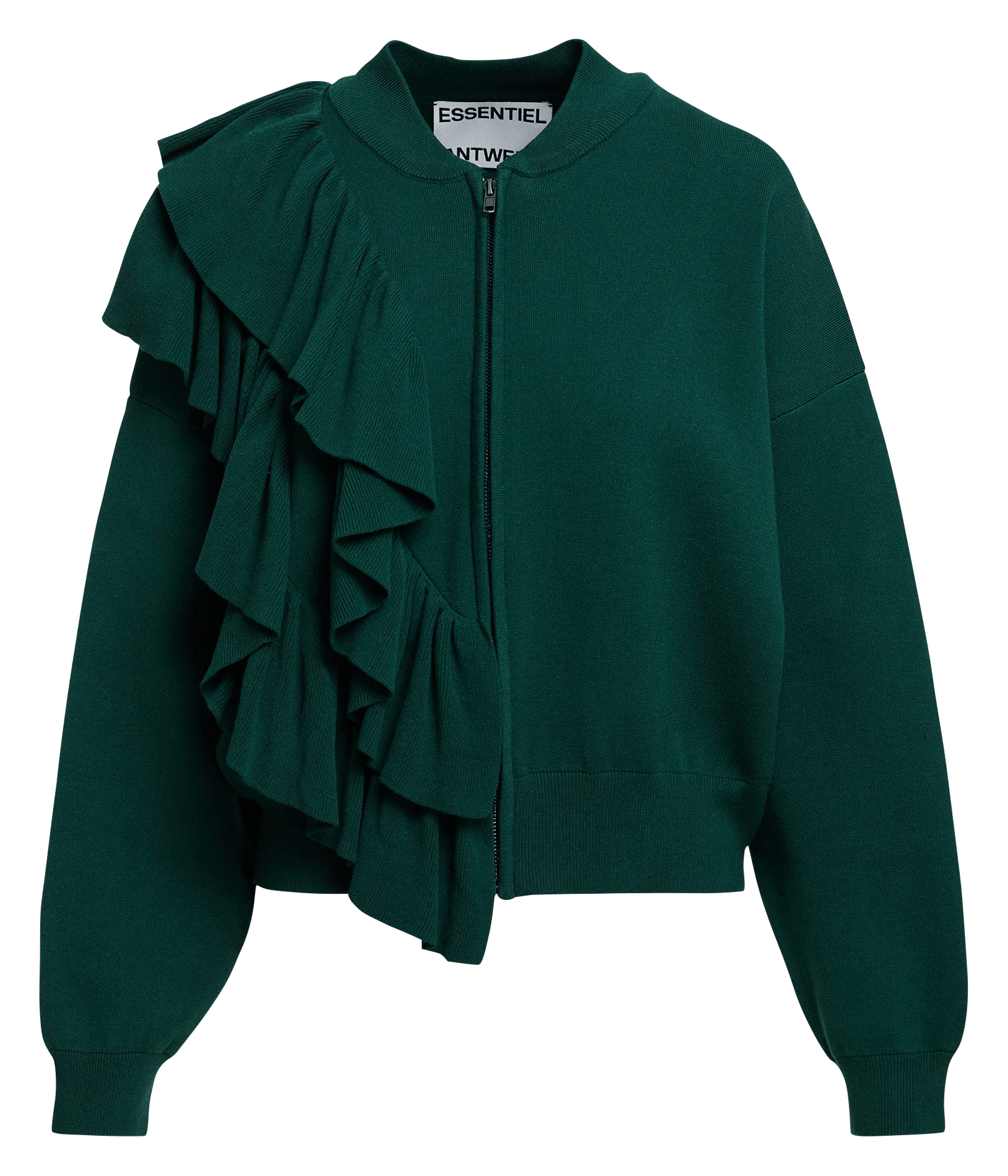 Cardigan oversize à volants kodi ESSENTIEL ANTWERP Vert
