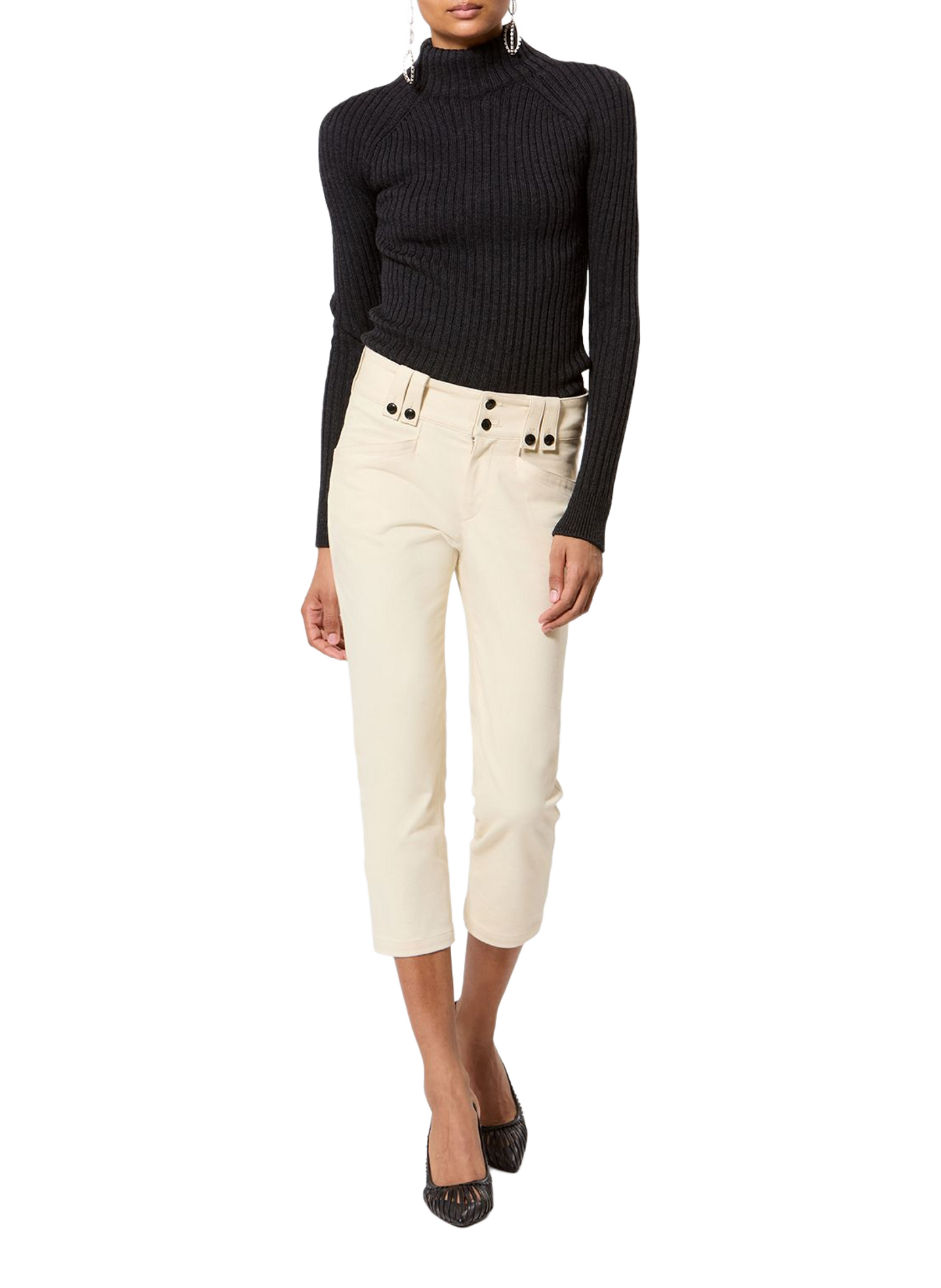 Pullover aus gerippter Merinowolle ISABEL MARANT Grau
