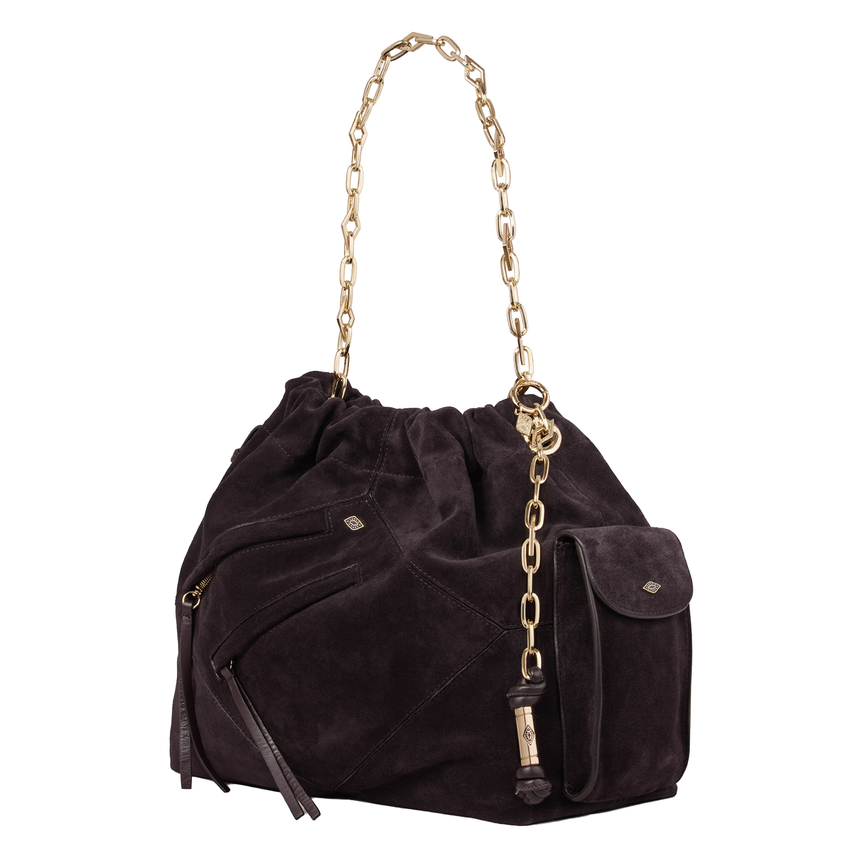Leren schoudertas June tote BA&SH Paars