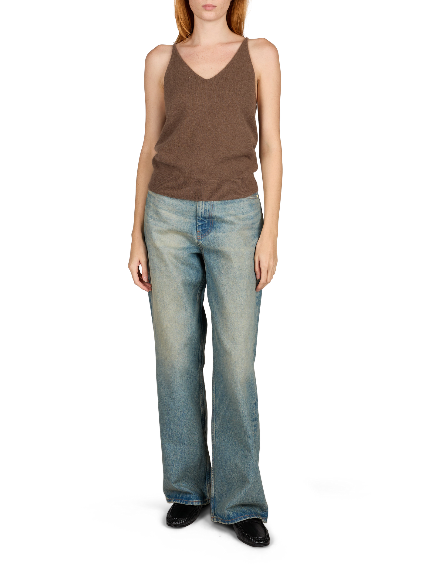 Wide-leg cotton jeans GANNI Blue