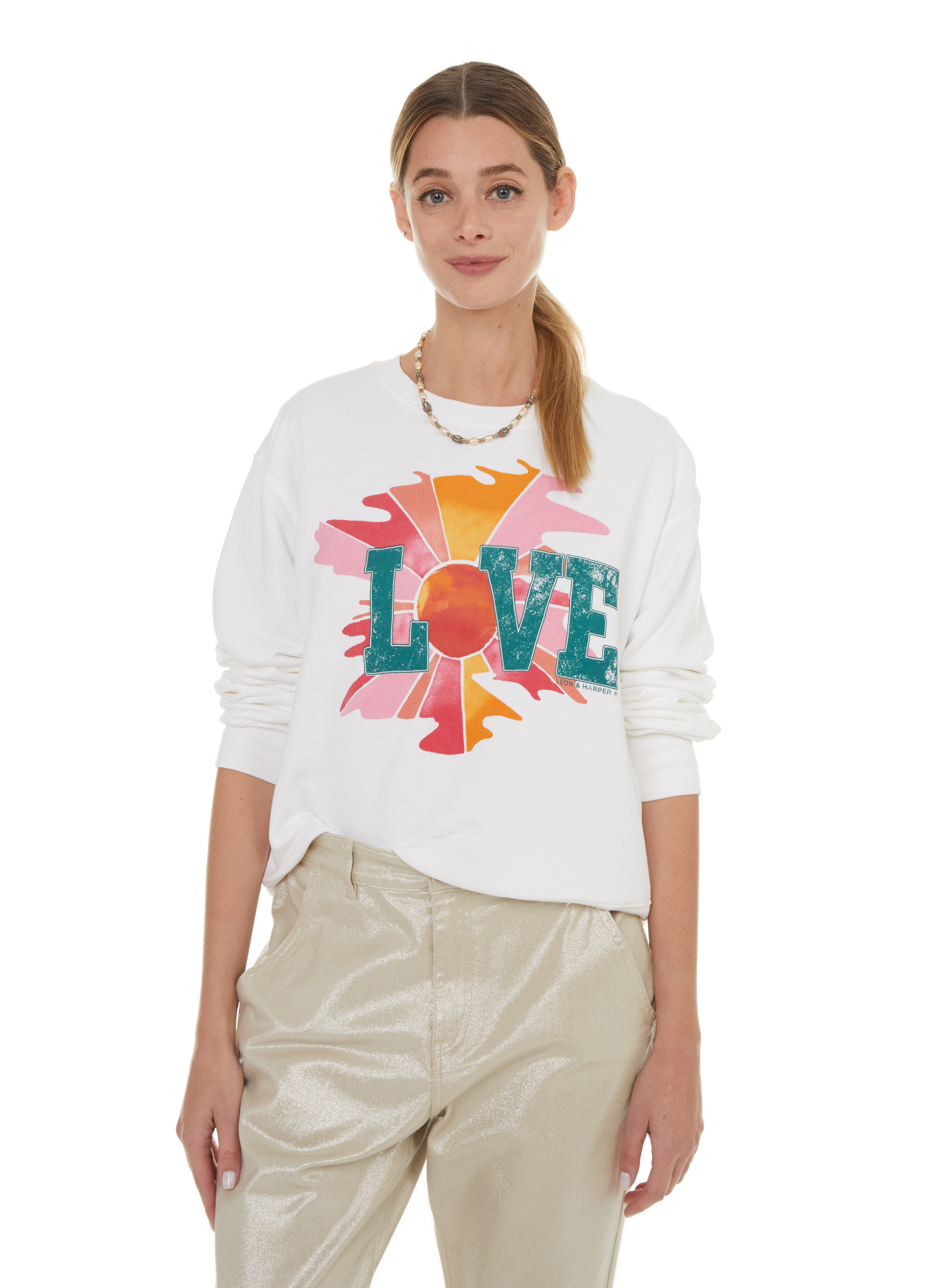 Sweatshirt with print design LEON & HARPER White