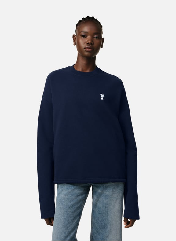 Sweatshirt ami de coeur ecru Bleu by AMI PARIS AMI PARIS Sweatshirt ami de coeur ecru Bleu