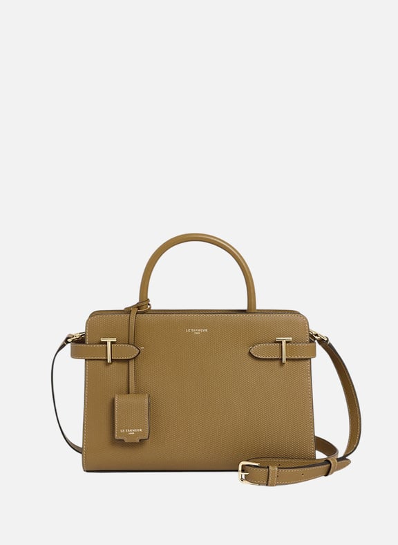 Sac à main moyen modèle emilie en cuir signature t Vert by LE TANNEUR LE TANNEUR Sac à main moyen modèle emilie en cuir signature t Vert