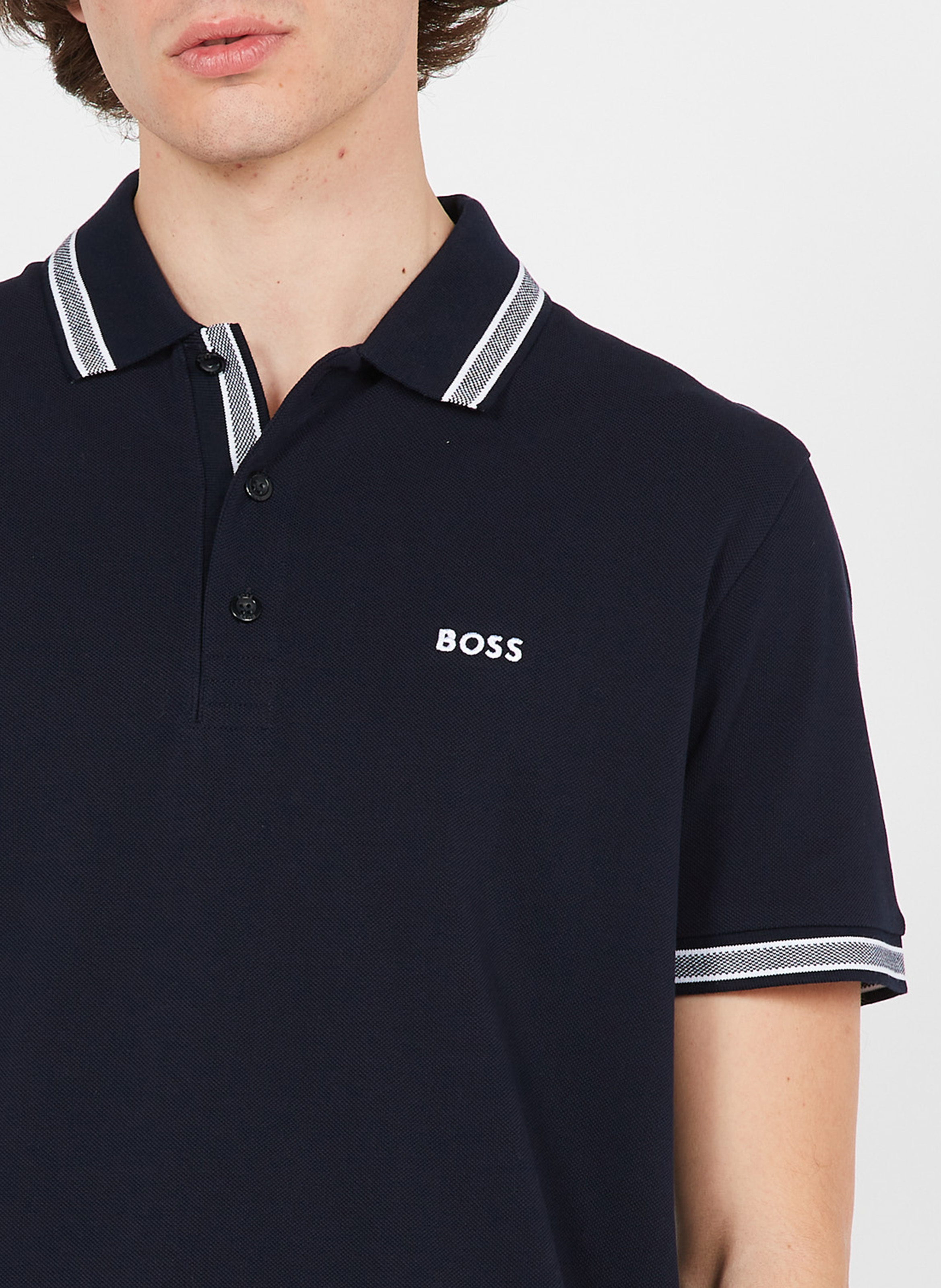 Polo regular fit en coton BOSS Bleu