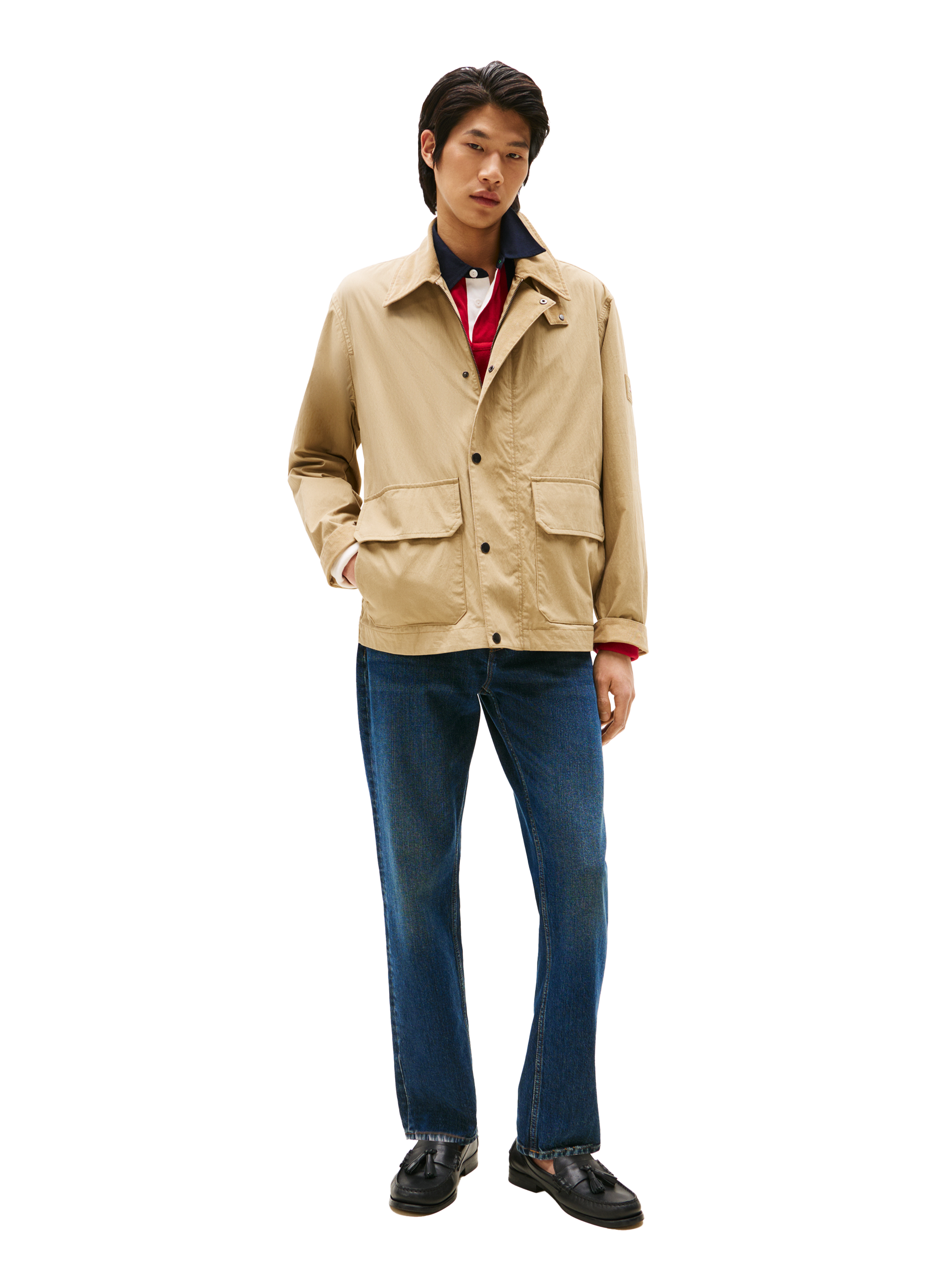 Water-repellent jacket with corduroy collar TOMMY HILFIGER Beige