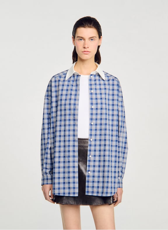Chemise col classique en coton Bleu by SANDRO SANDRO Chemise col classique en coton Bleu