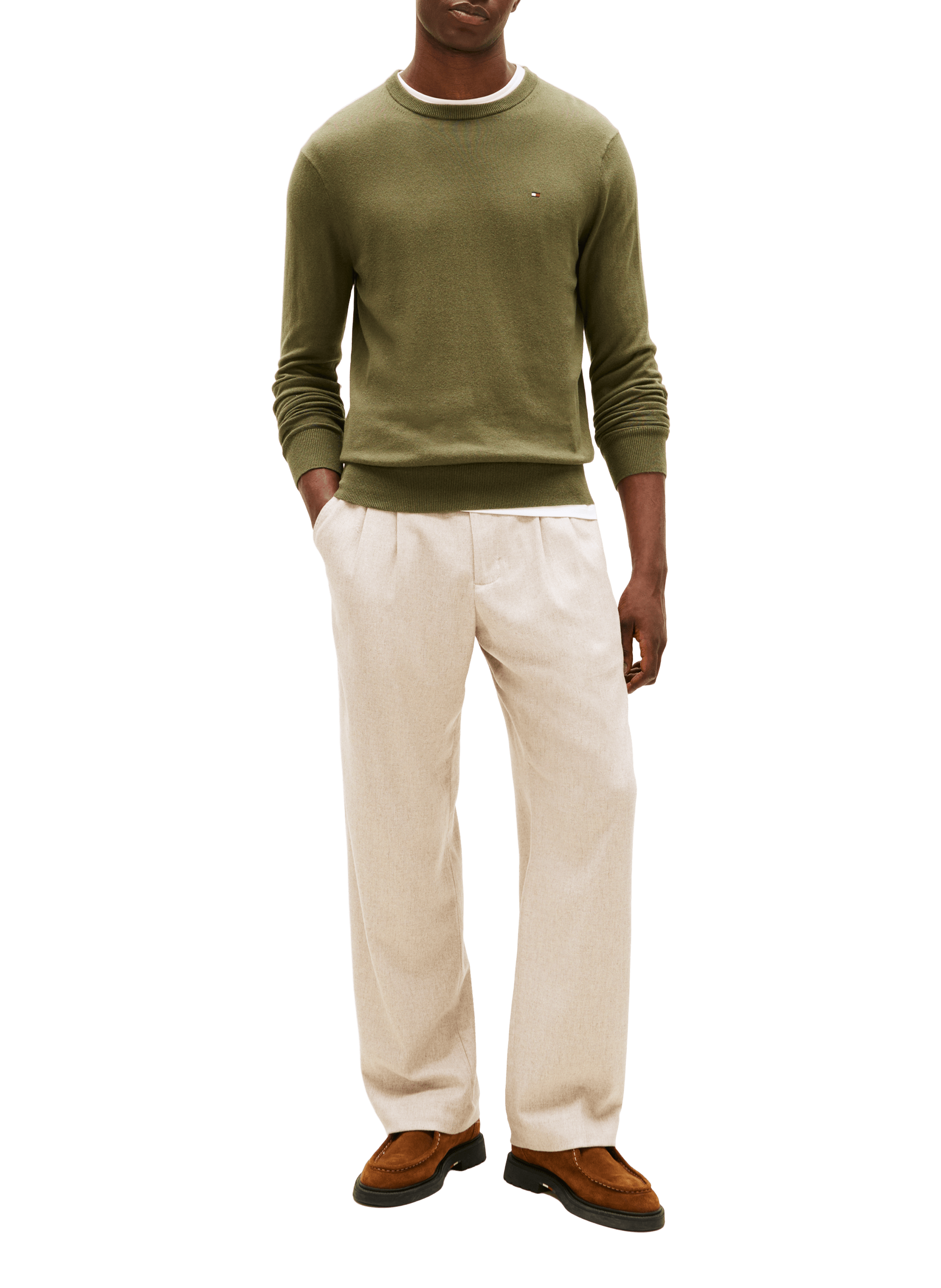 Cotton cable knit jumper TOMMY HILFIGER Green