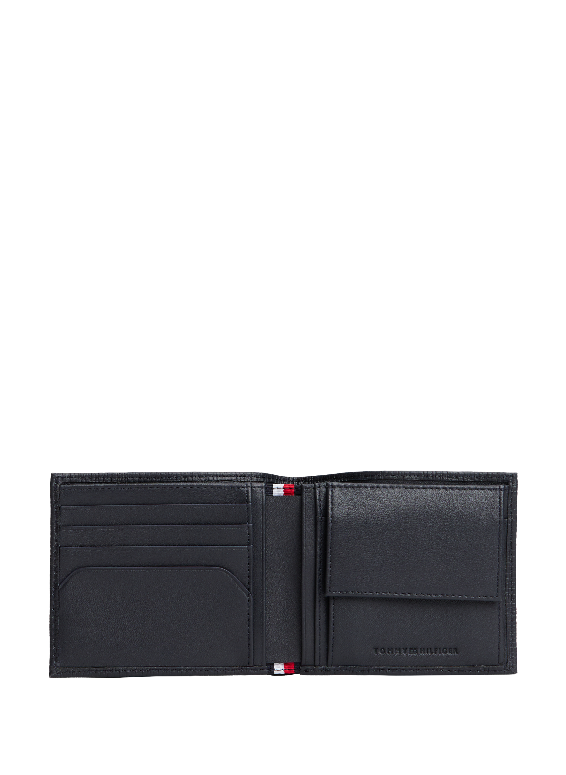 Portefeuille en cuir de vache grainé TOMMY HILFIGER Bleu