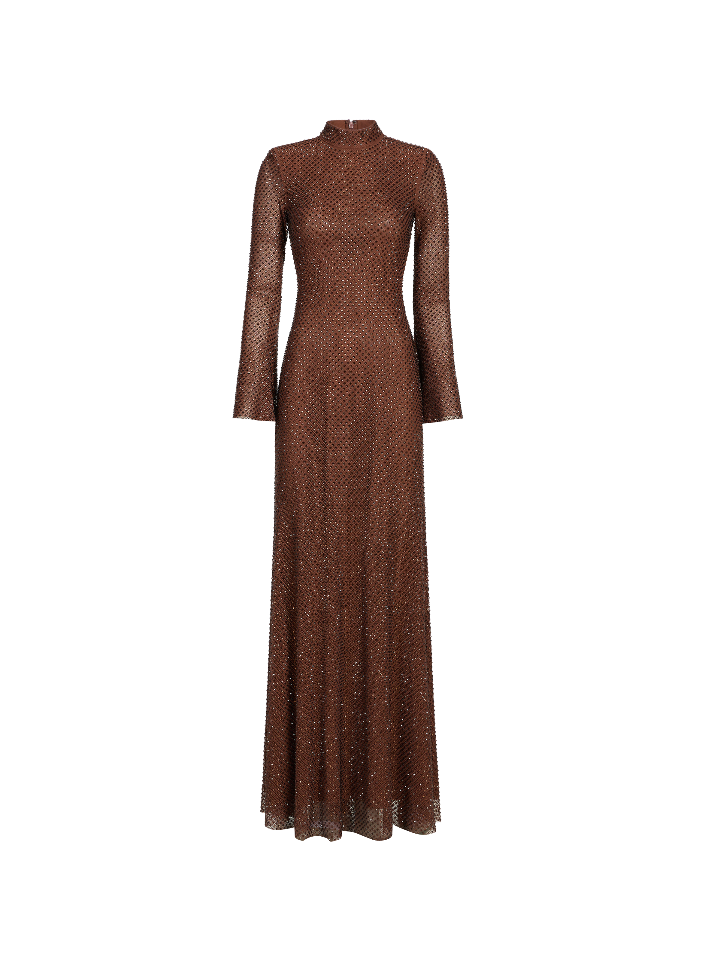 Maxi dress with rhinestones SELF PORTRAIT Brown