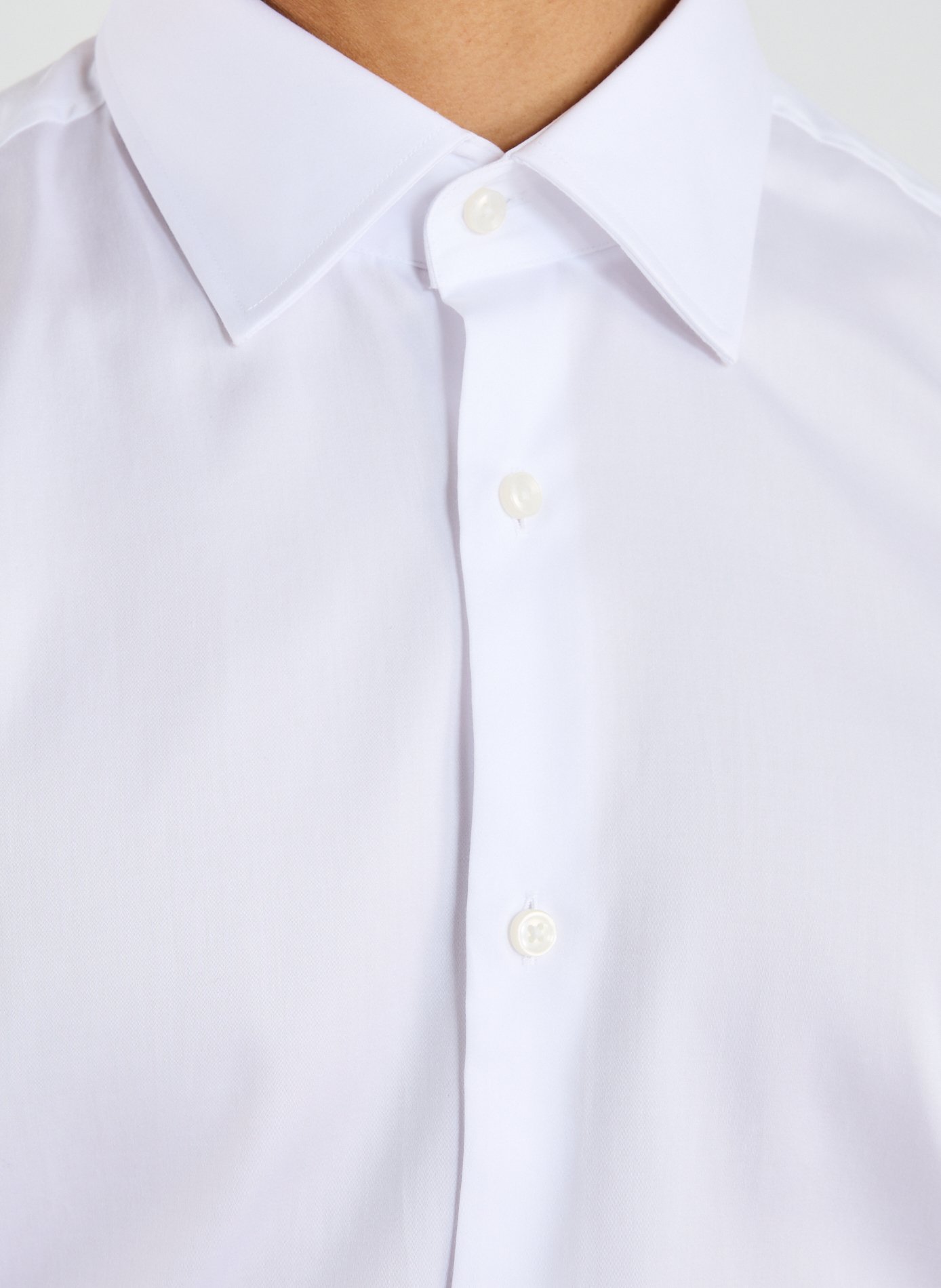 Chemise slim en coton BOSS Blanc