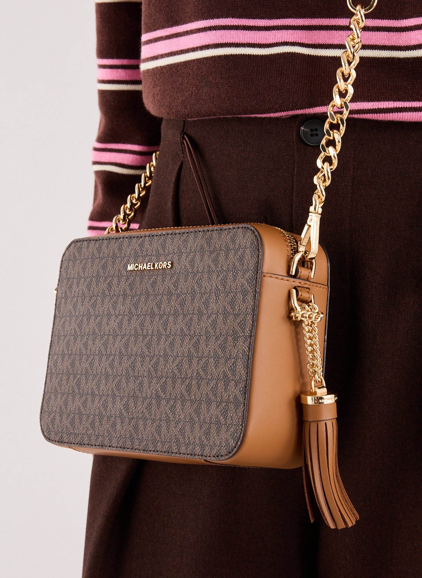 Sac à main imprimé Jet Set MICHAEL KORS Marron