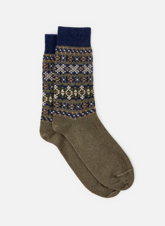 Chaussettes en laine mélangée Kaki by BLEUFORÊT BLEUFORÊT Chaussettes en laine mélangée Kaki