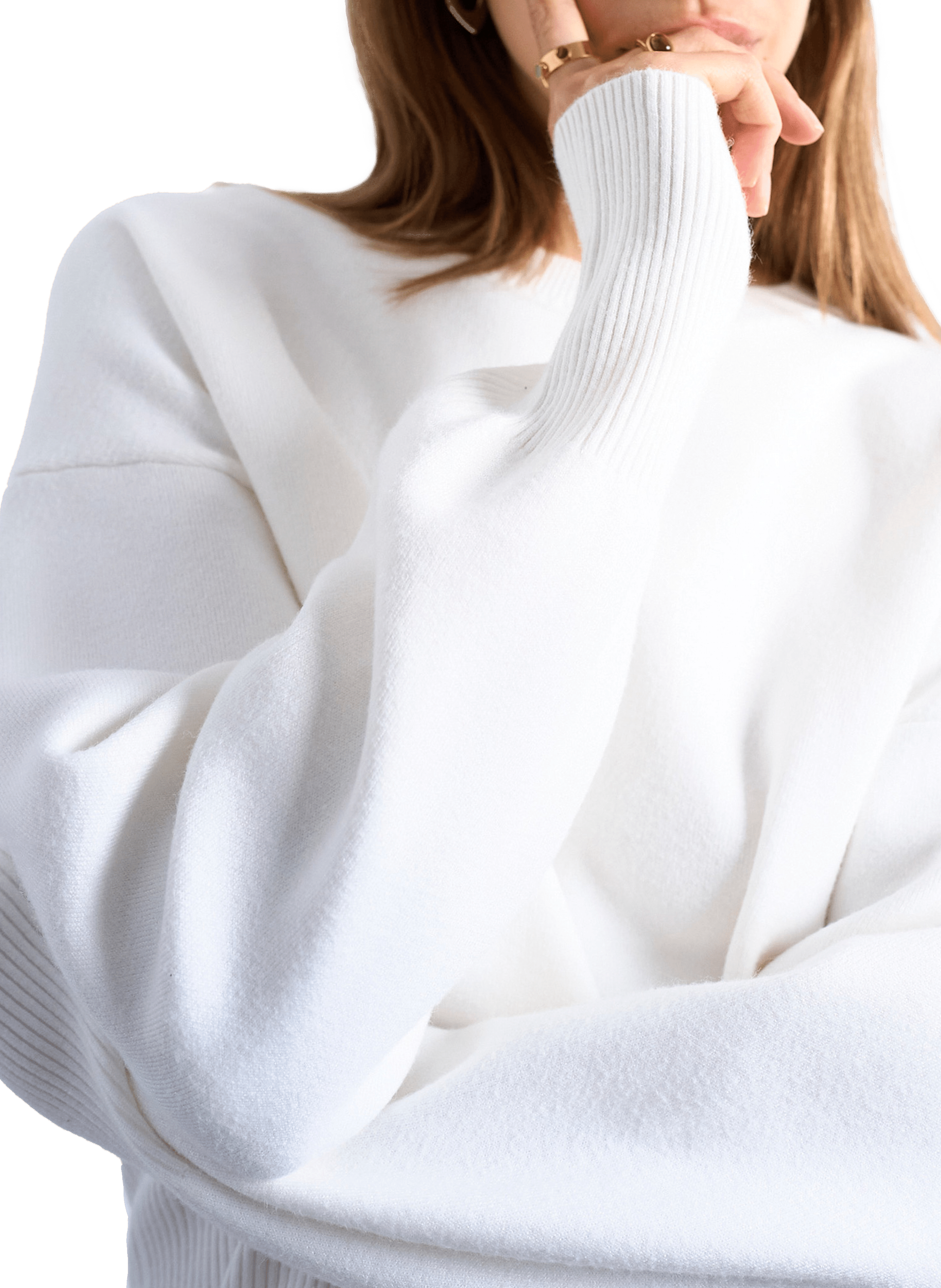 Pull ample en coton mélangé TOPSHOP Beige