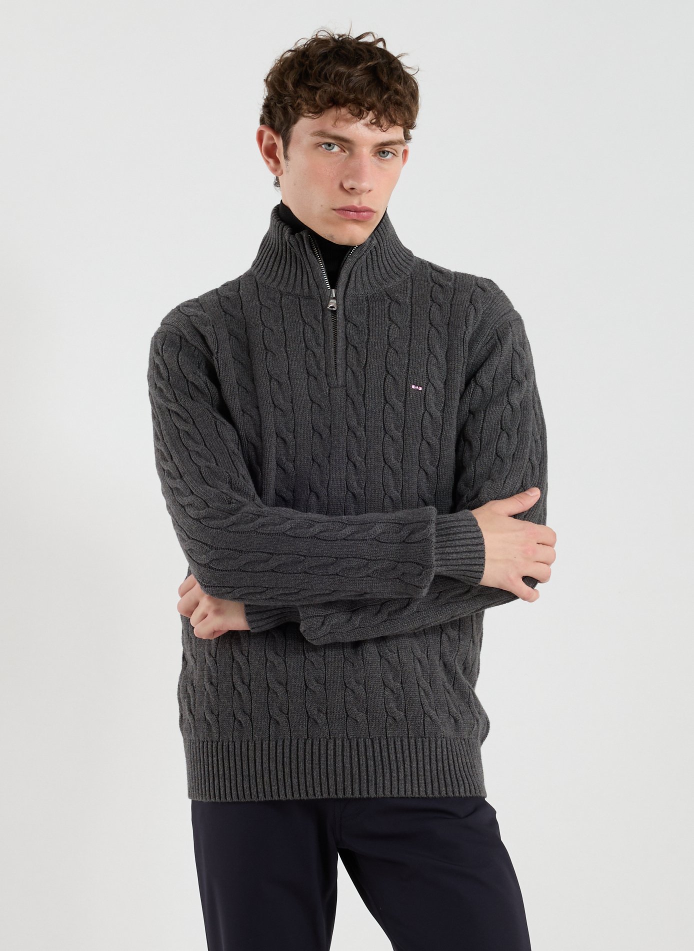 EDEN PARK Cotton zip-up jumper Grey