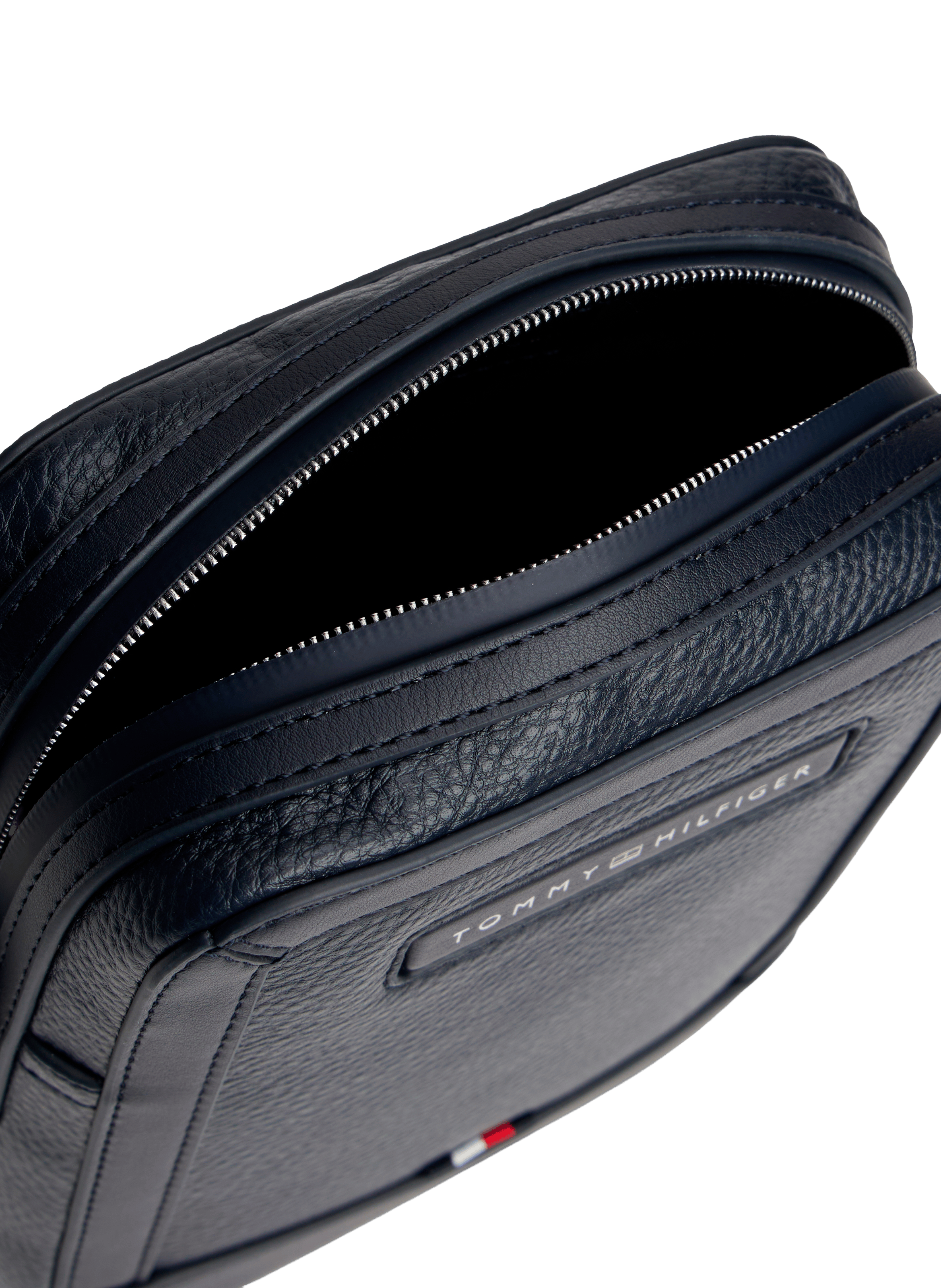 Grained faux leather reporter bag TOMMY HILFIGER Blue