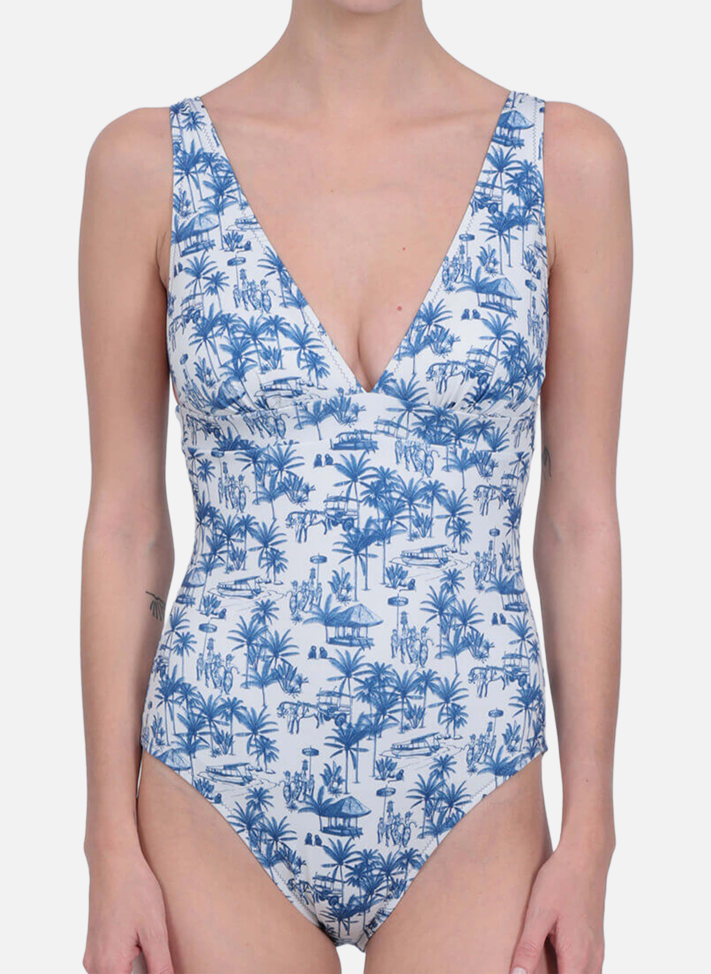 Maillot de bain une pièce   toile balinaise GILI'S Bleu