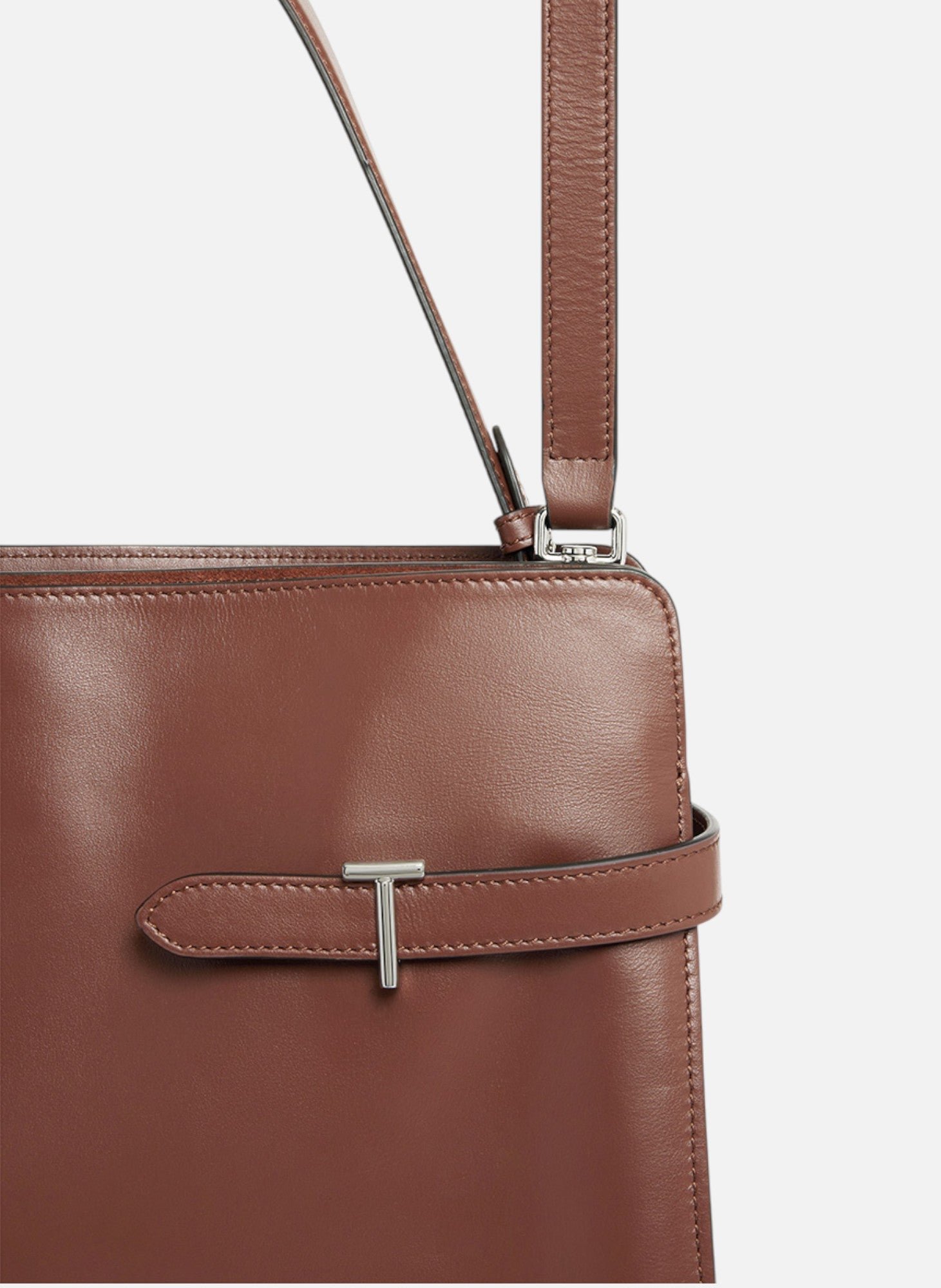 Sac porté épaule modèle maxi emie en cuir lisse et nubuck LE TANNEUR Marron