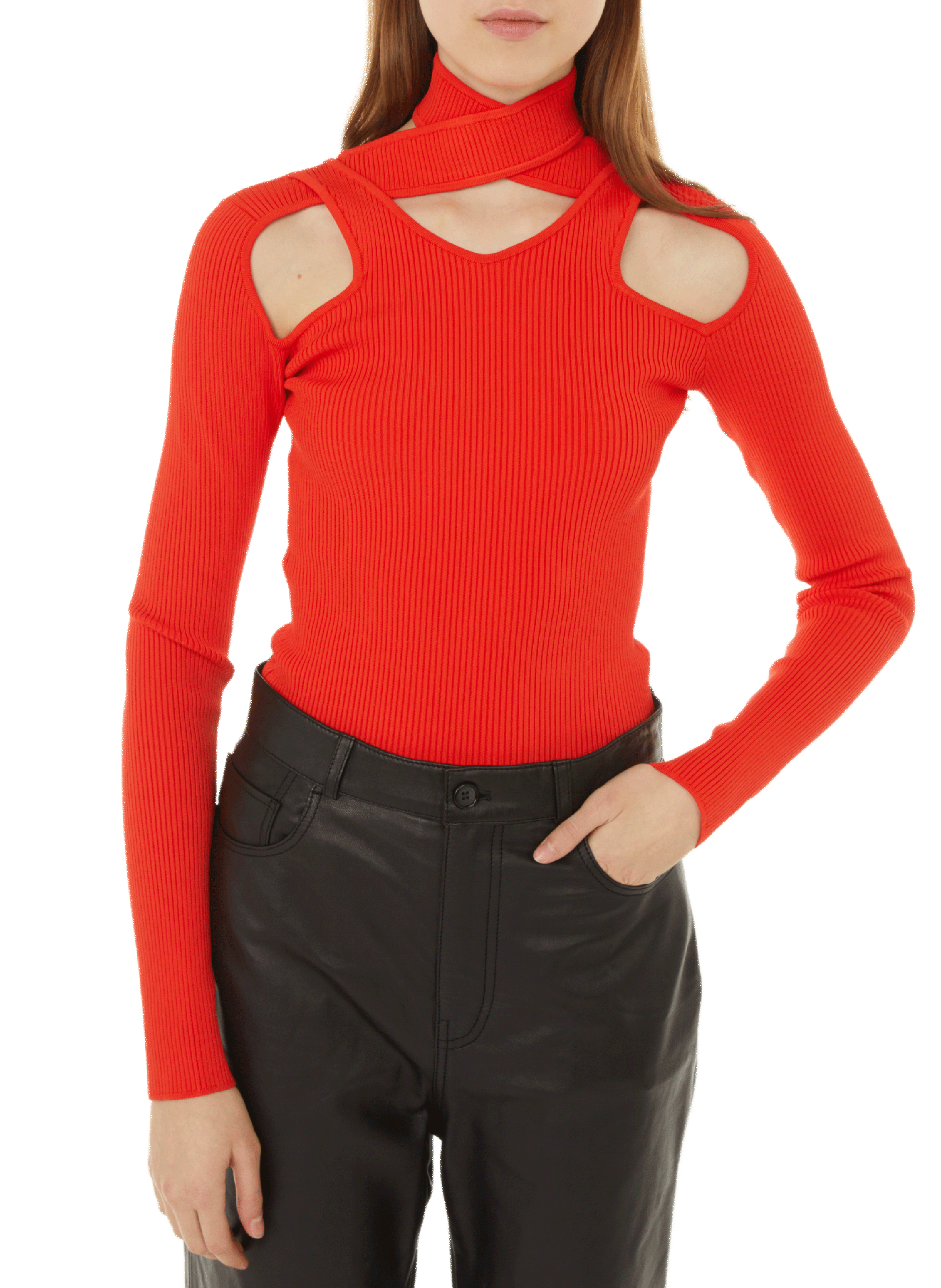 COPERNI Top en maille à découpes Rouge