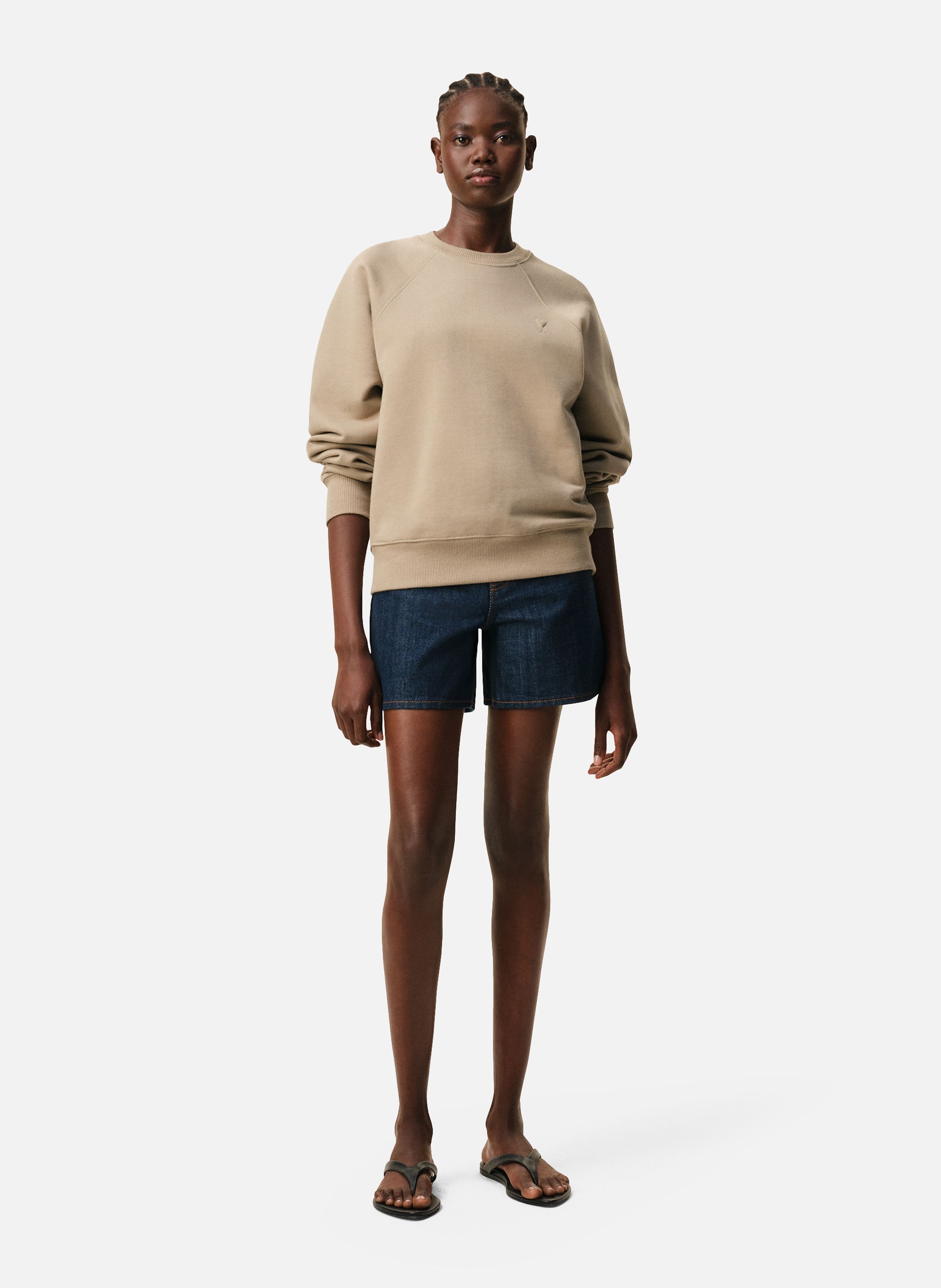 Sweatshirt Ami De Coeur En Coton unisexe AMI PARIS Beige