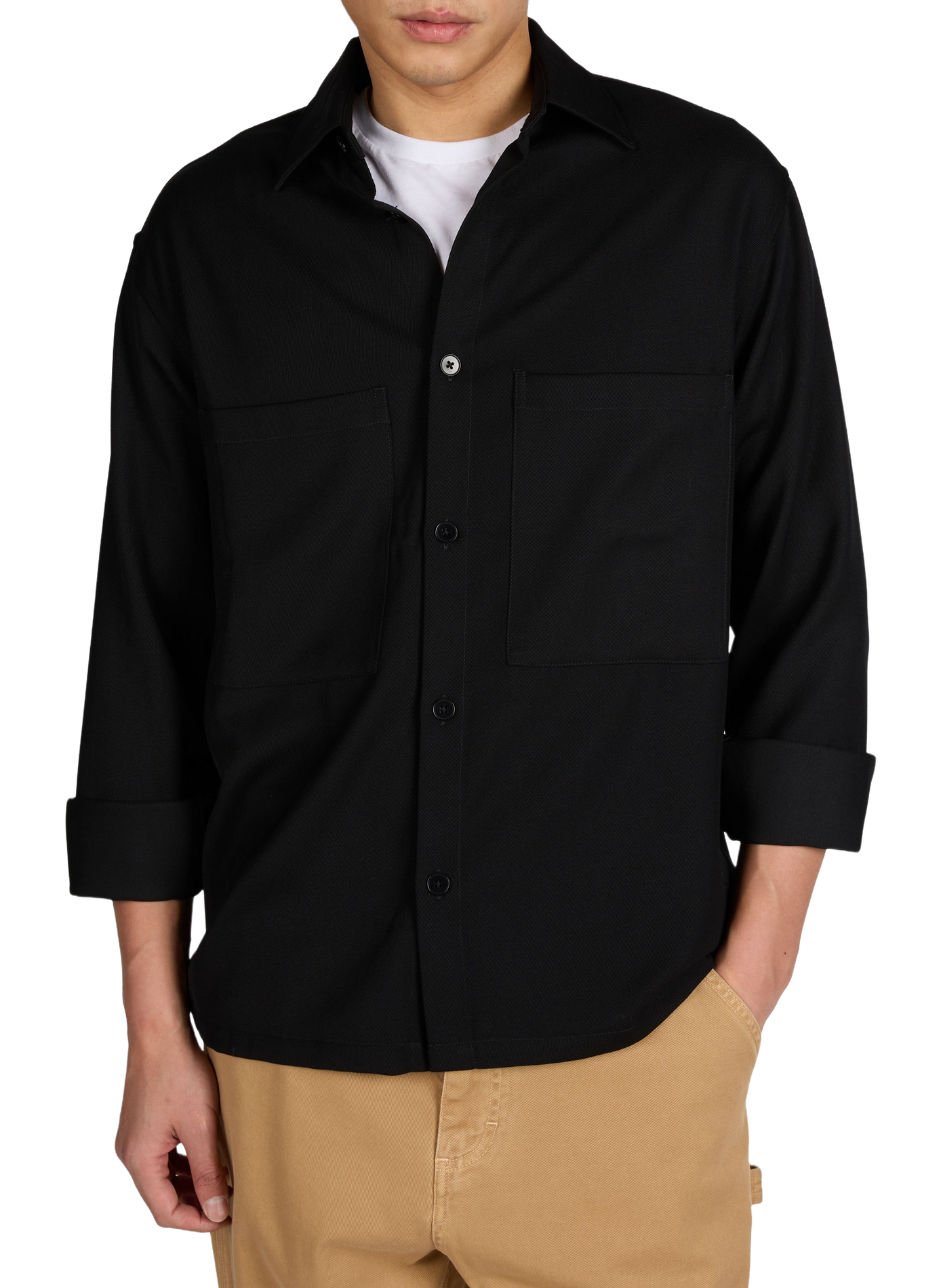 Mixed wool Freddy shirt NN.07 Black