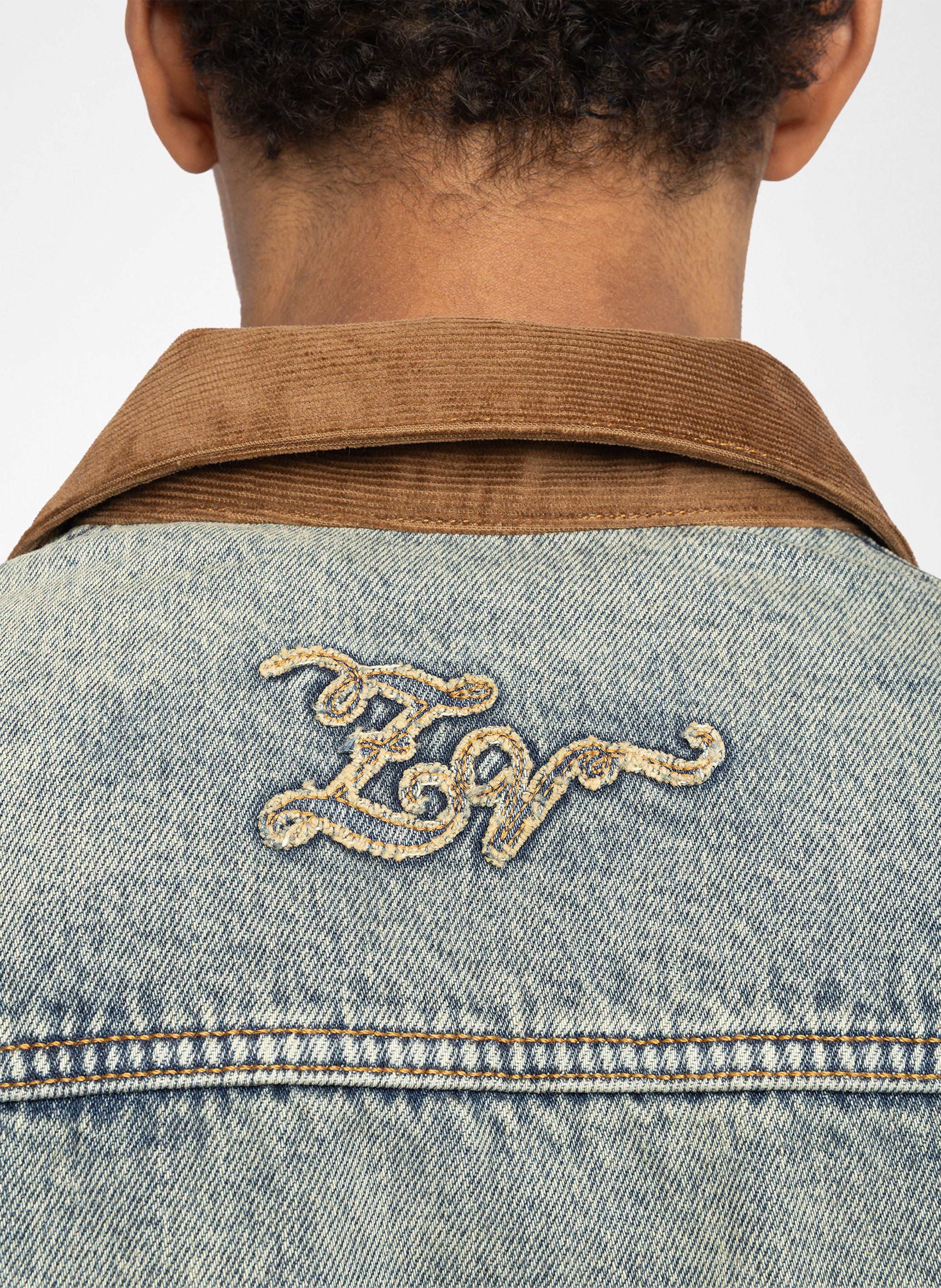 Veste droite en denim délavé bases ZADIG&VOLTAIRE Bleu