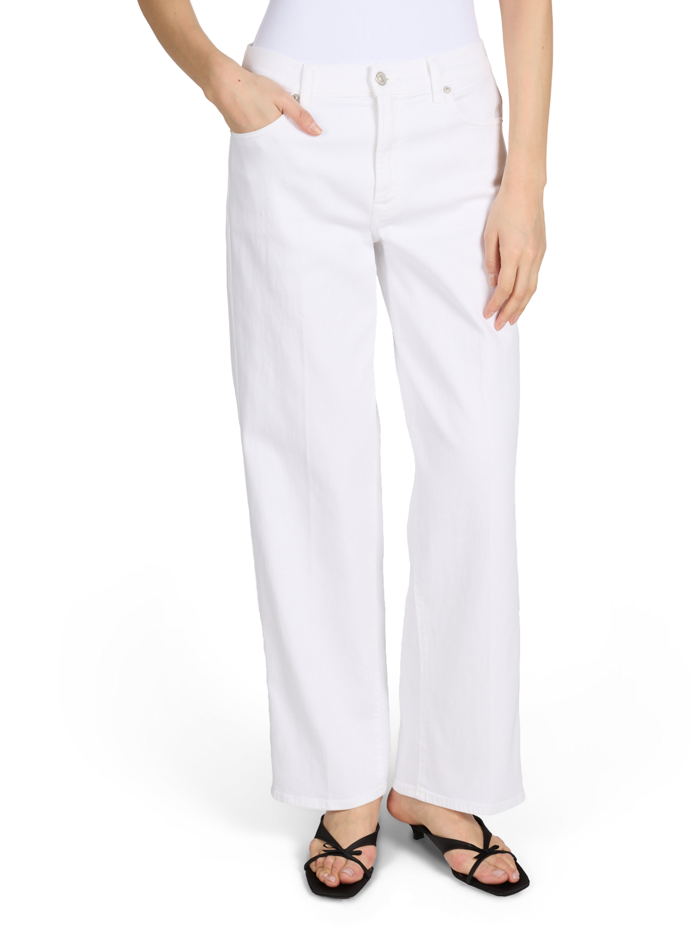 Straight Stovepipe jeans in blended cotton 7 FOR ALL MANKIND White