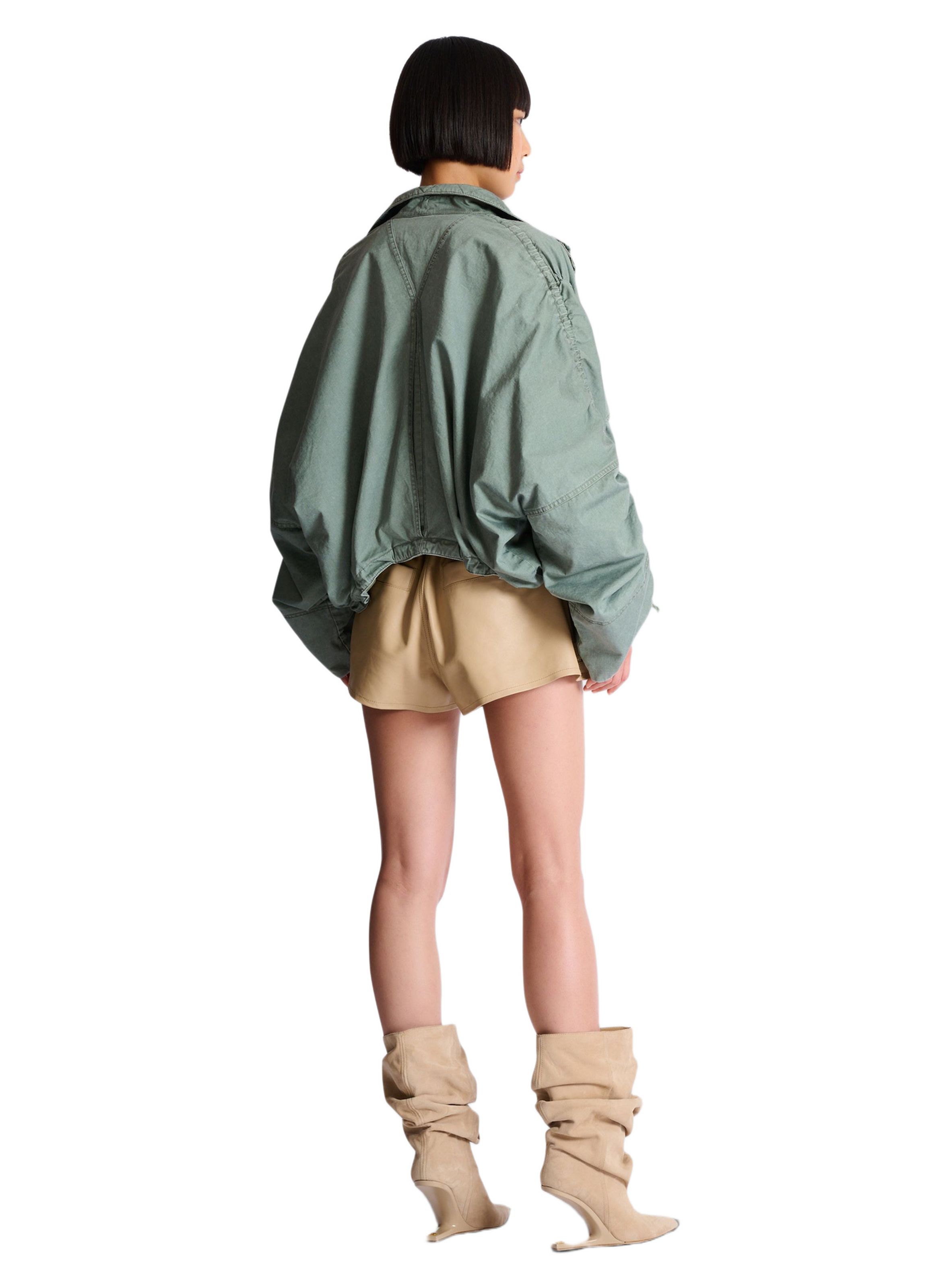 Parka en gabardine de coton BALMAIN Vert