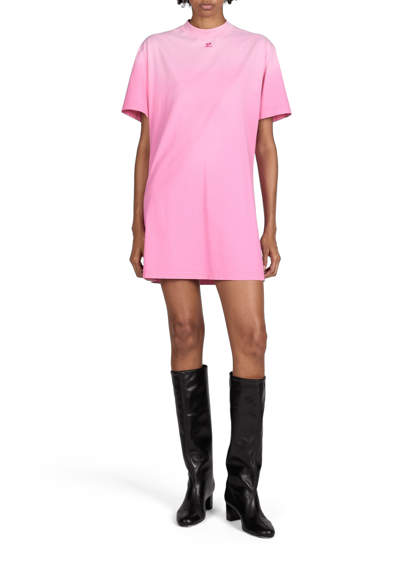 Printed cotton T-shirt COURRÈGES Pink
