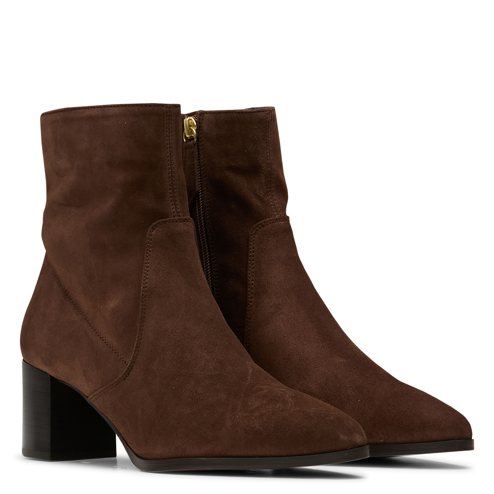 Bottines à talons en cuir n°556 RIVECOUR Marron