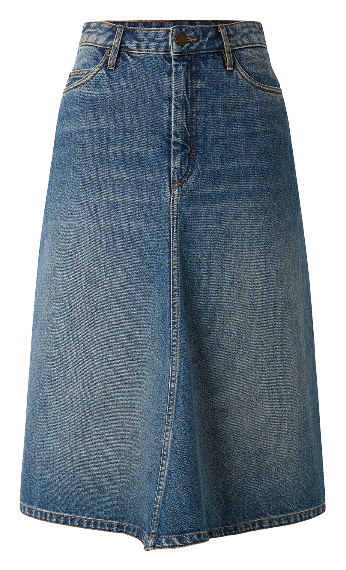 Jupe midi évasée en denim Halo SOEUR Bleu