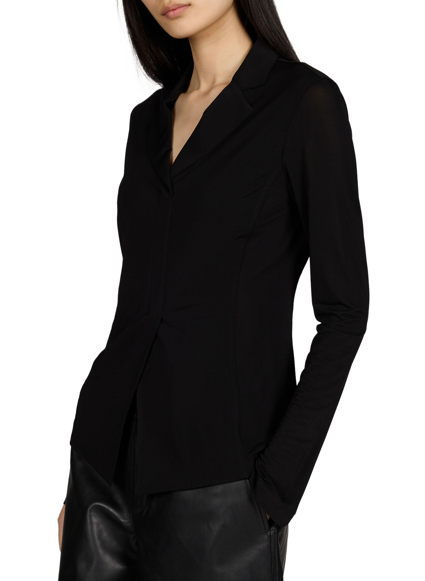 Shirt with a tailored collar HELMUT LANG Black