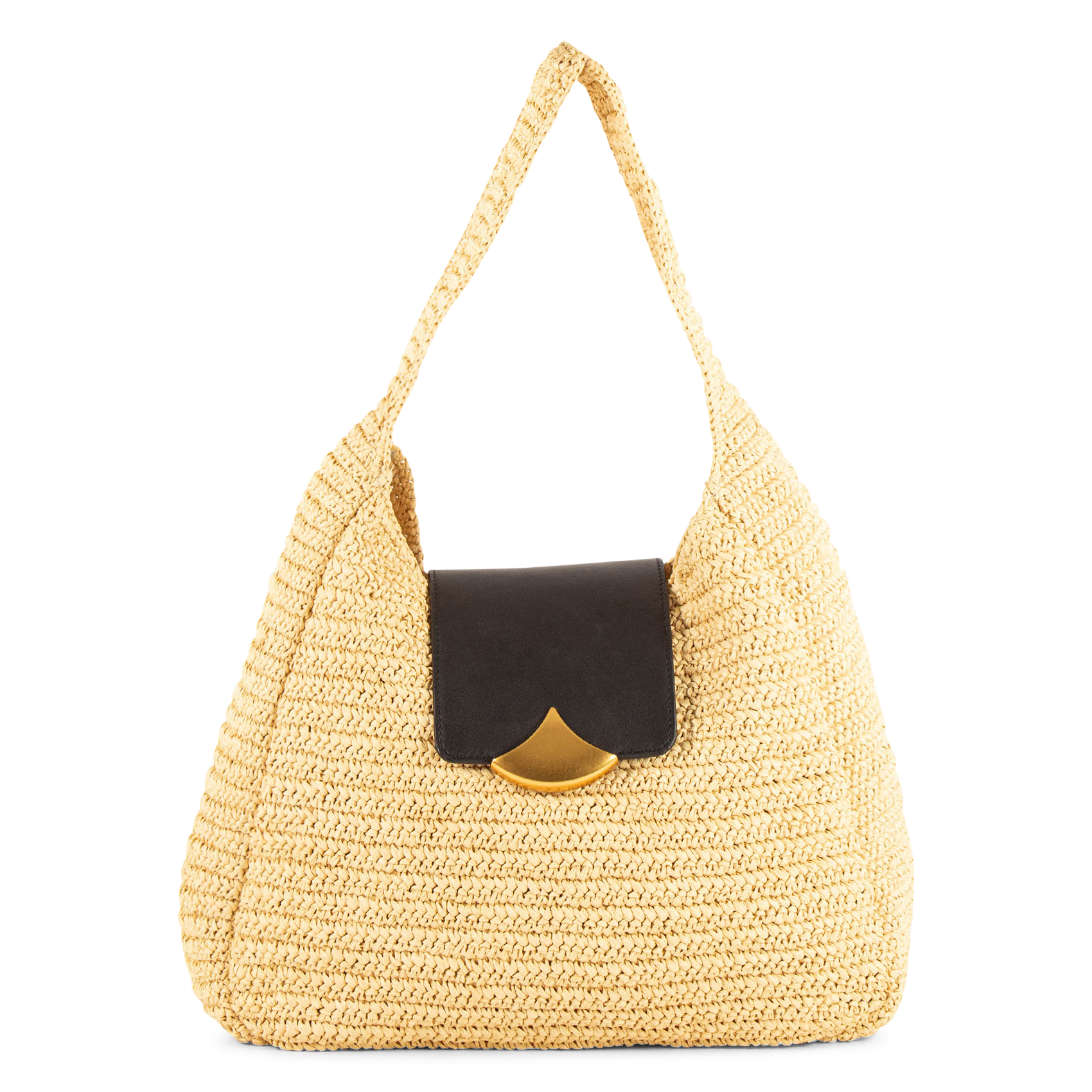 Sac hobo en paille grande maeluz SESSUN Marron