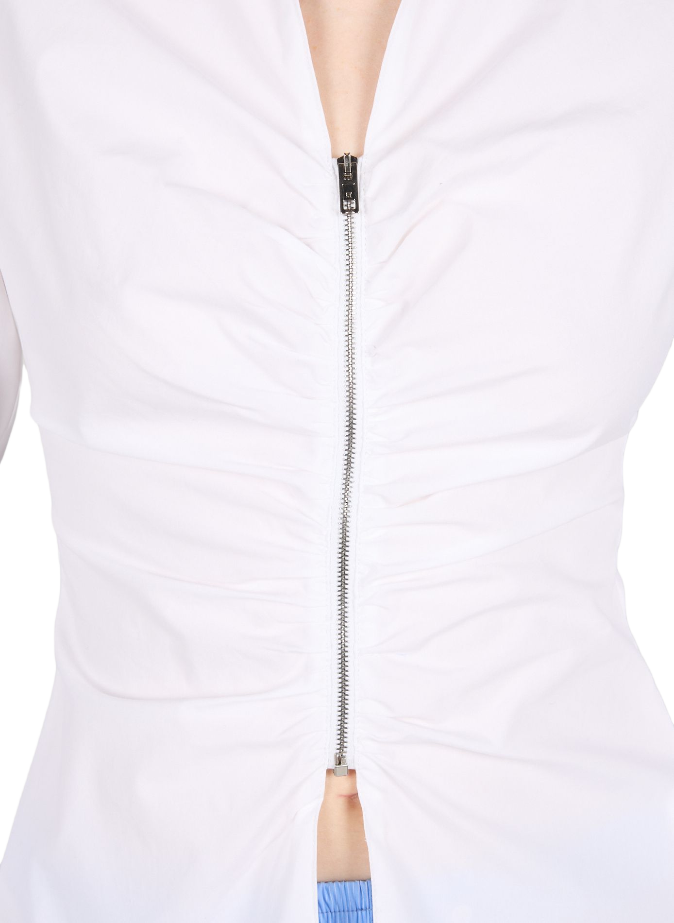Chemise cintrée zippée à fronces ALEXANDER WANG Blanc