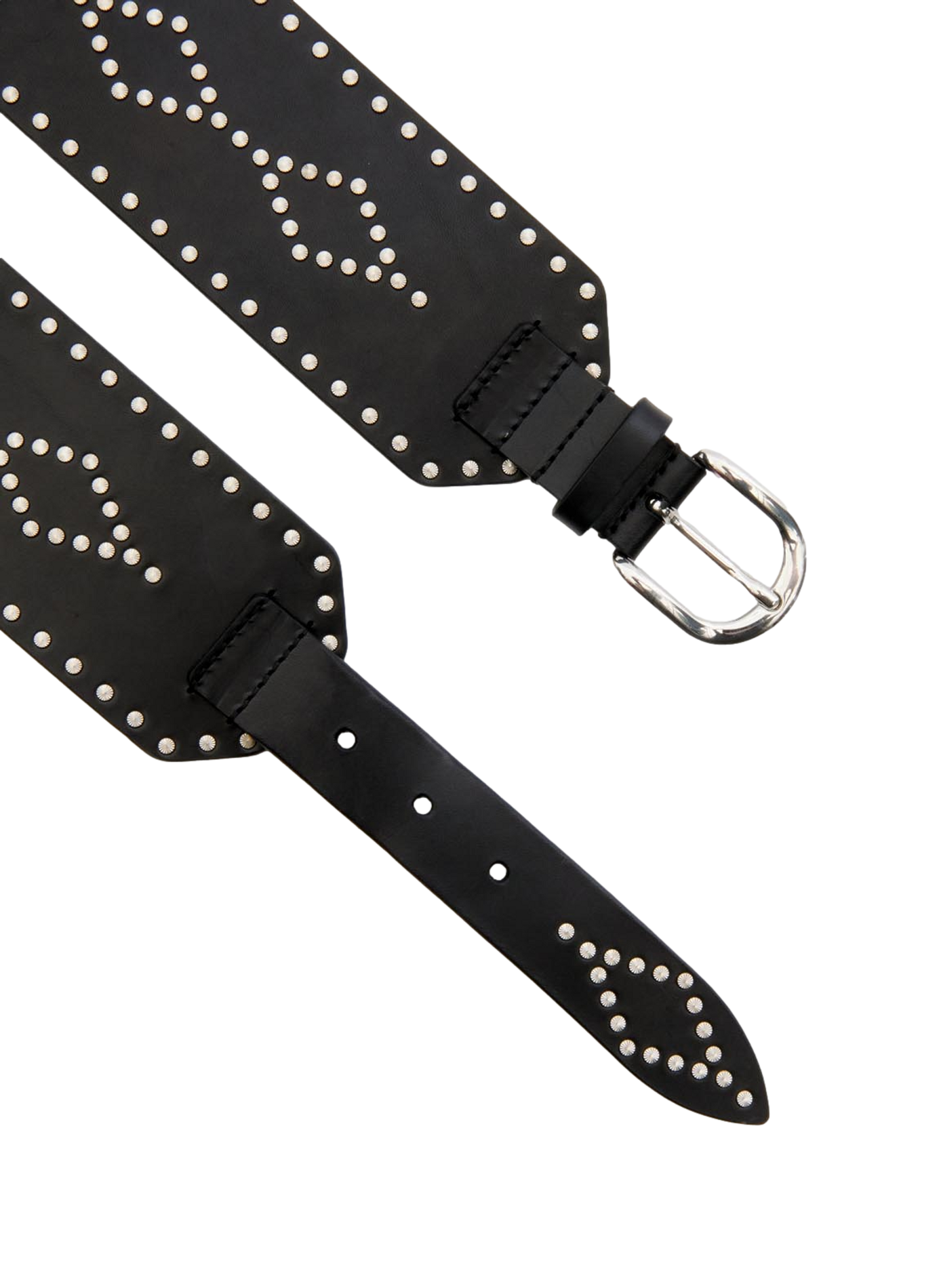 Wide studded leather belt Lucie ISABEL MARANT Black