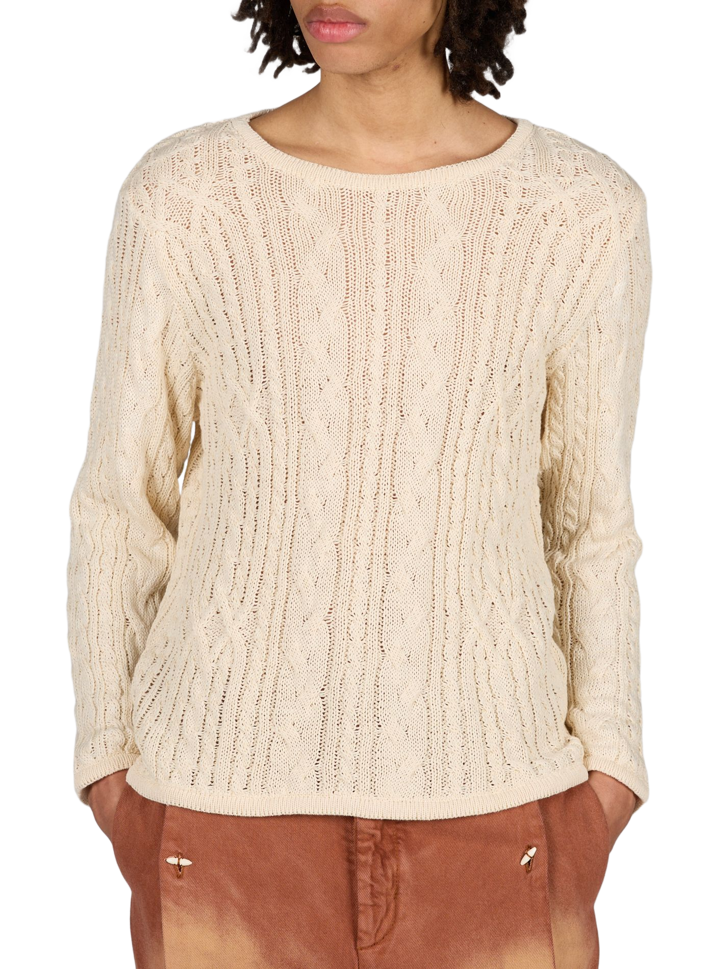 Cotton knit sweater CAMPILLO Beige