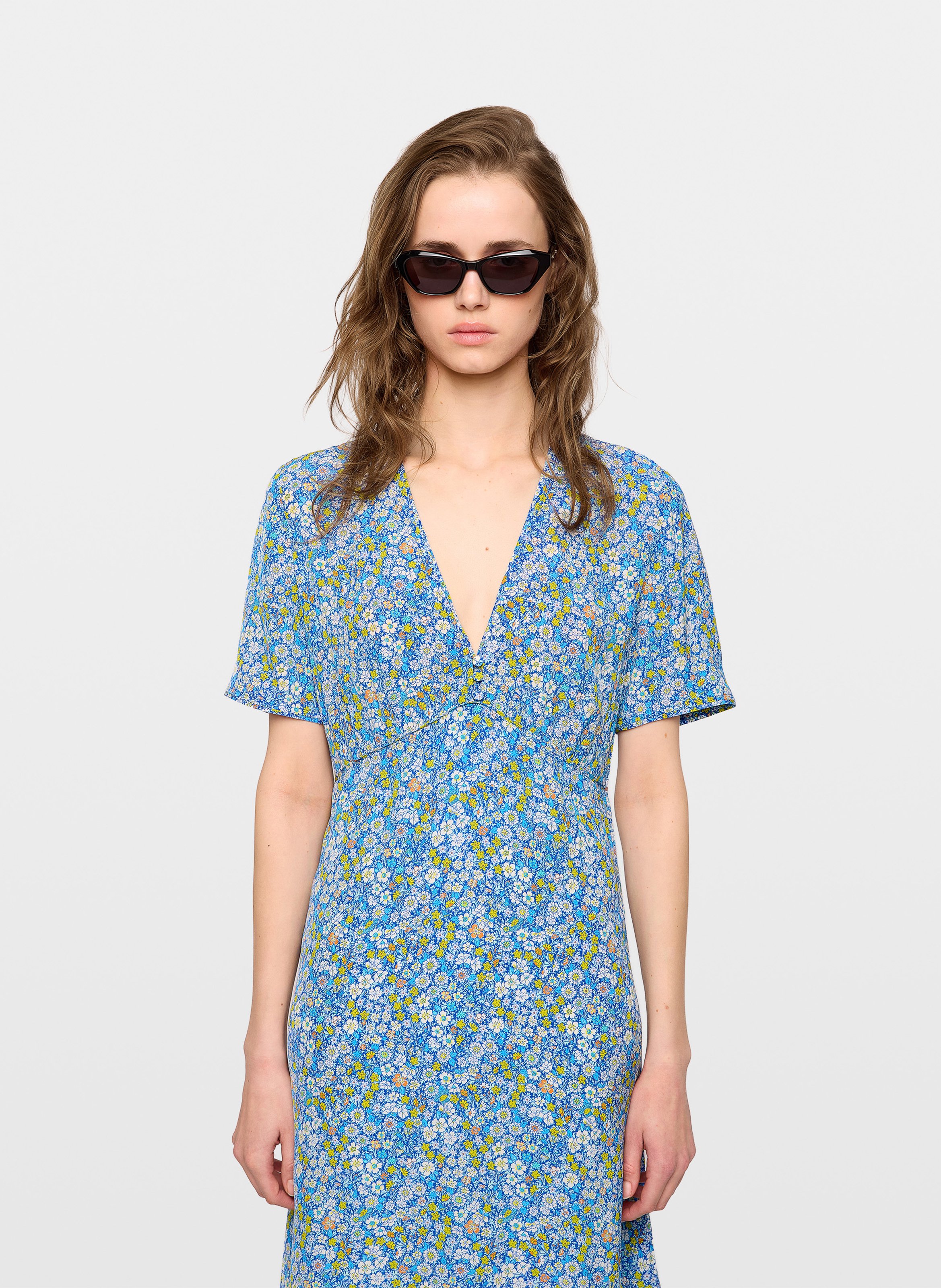 Robe midi col v rhodral ZADIG&VOLTAIRE Jaune